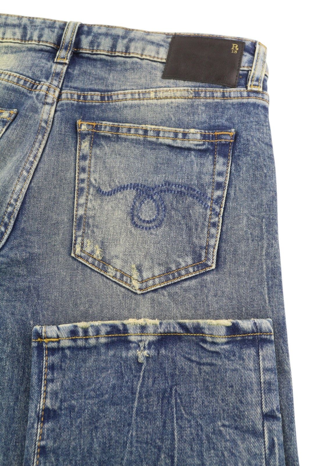 R13 BOY STRAIGHT 26 Ankle Cropped Washed Blue Kelly 84490 Size 26" / US 2 / IT 38 - 6 Thumbnail