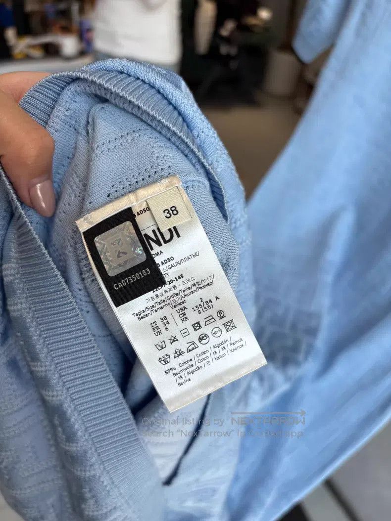 Fendi Fendi Blue all-over F old flower short-sleeved slim fit dr Size XS / US 0-2 / IT 36-38 - 3 Thumbnail