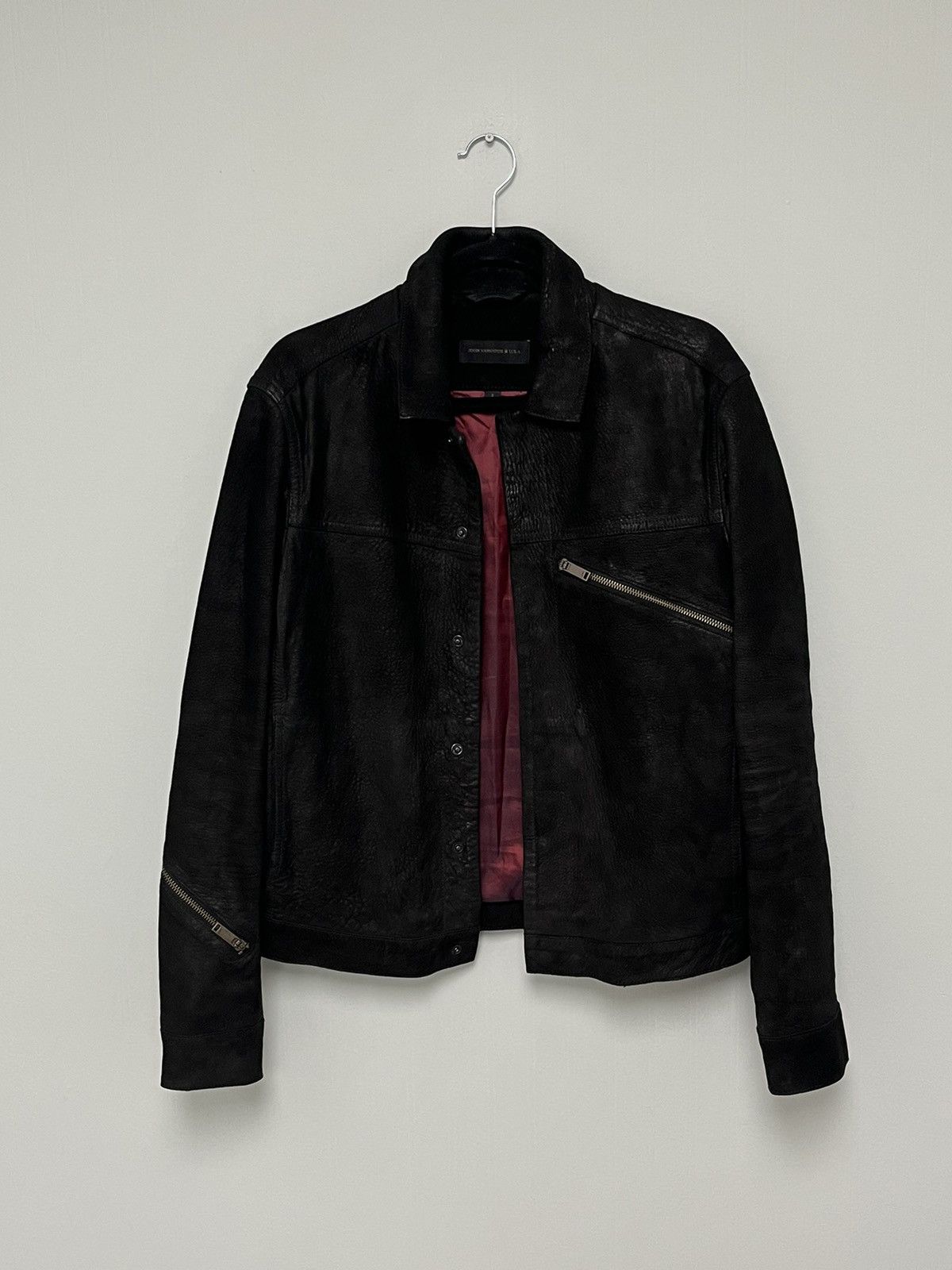 John Varvatos Jungin Black Leather Moto Jacket. Small Size US S / EU 44-46 / 1 - 4 Thumbnail