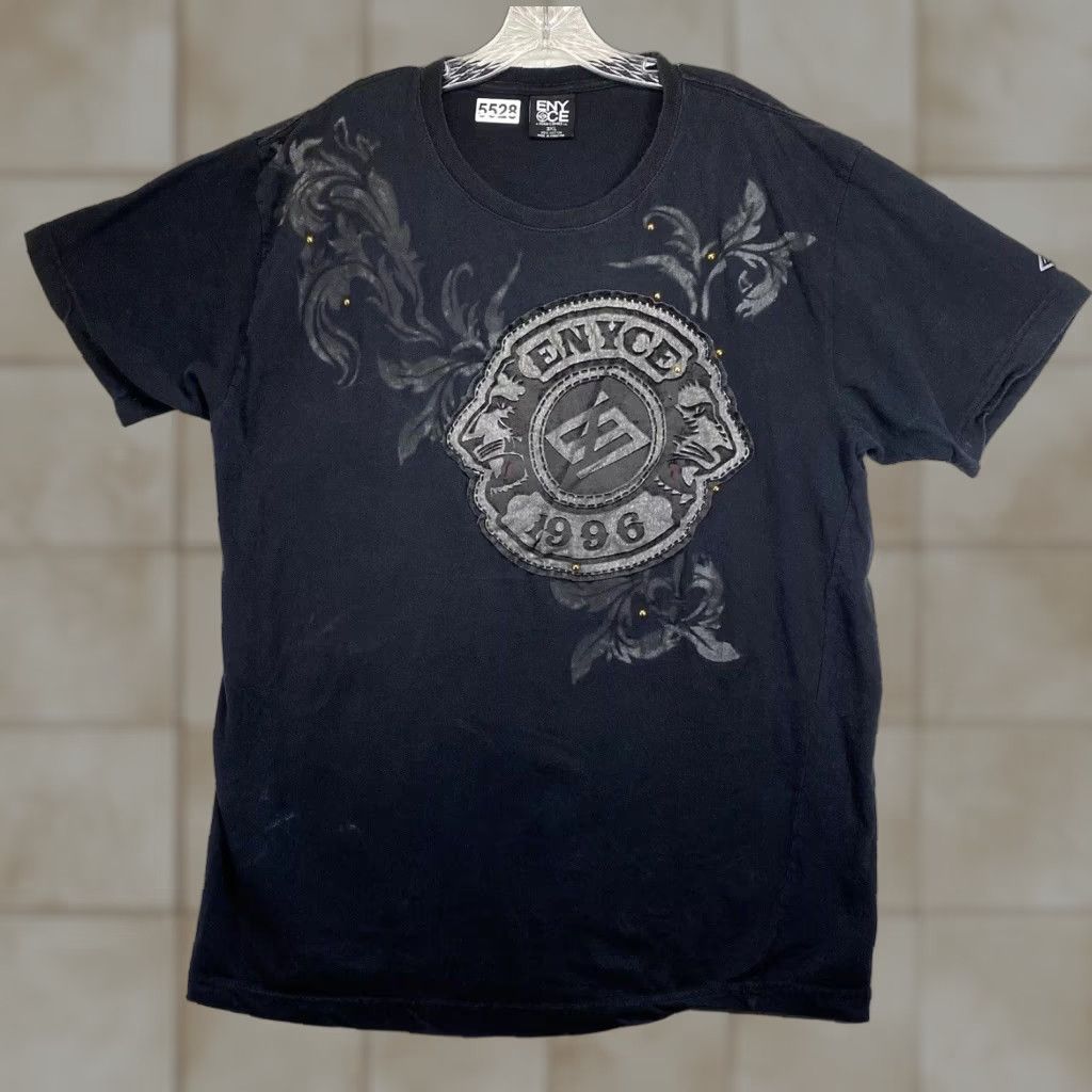 Enyce VINTAGE ENYCE T-Shirt Men 2XL Black Graphic Print Diddy 90s Hip Hop Slim Crew Neck Mens Size US XXL / EU 58 / 5 - 1 Thumbnail
