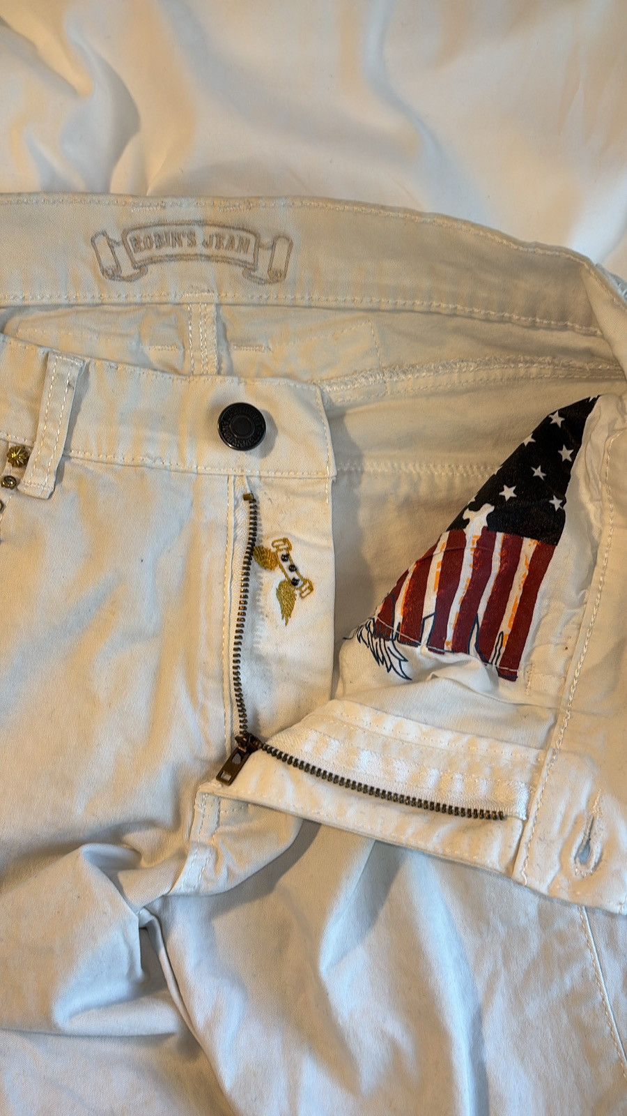 Robins Jeans Robin’s Jeans white studded rhinestone skinny jeans 30x30 Size US 30 / EU 46 - 9 Thumbnail