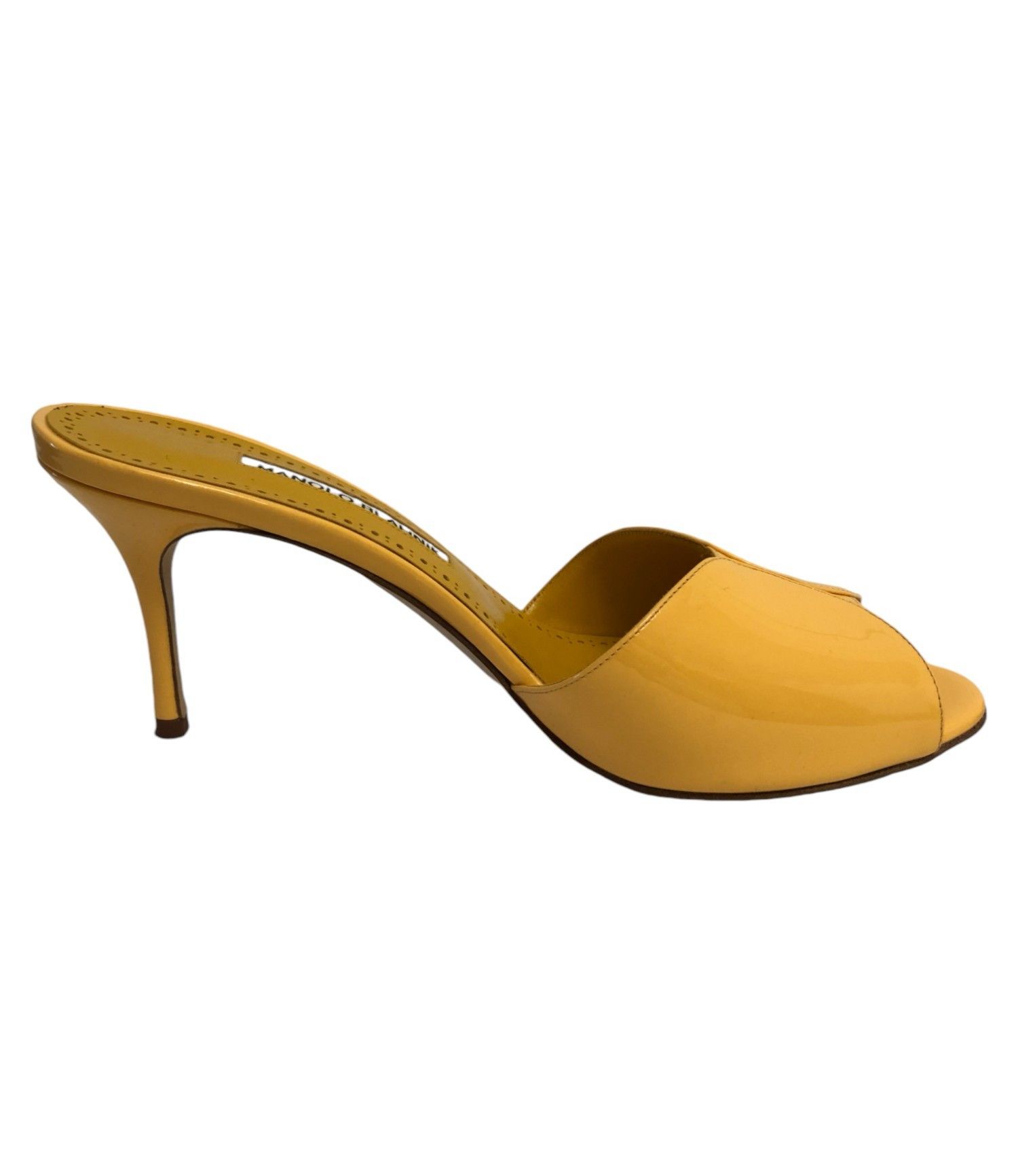 Manolo Blahnik Manolo Blahnik Houramu Patent Leather Mules Size 39 Yellow Size US 8 / IT 38 - 11 Thumbnail