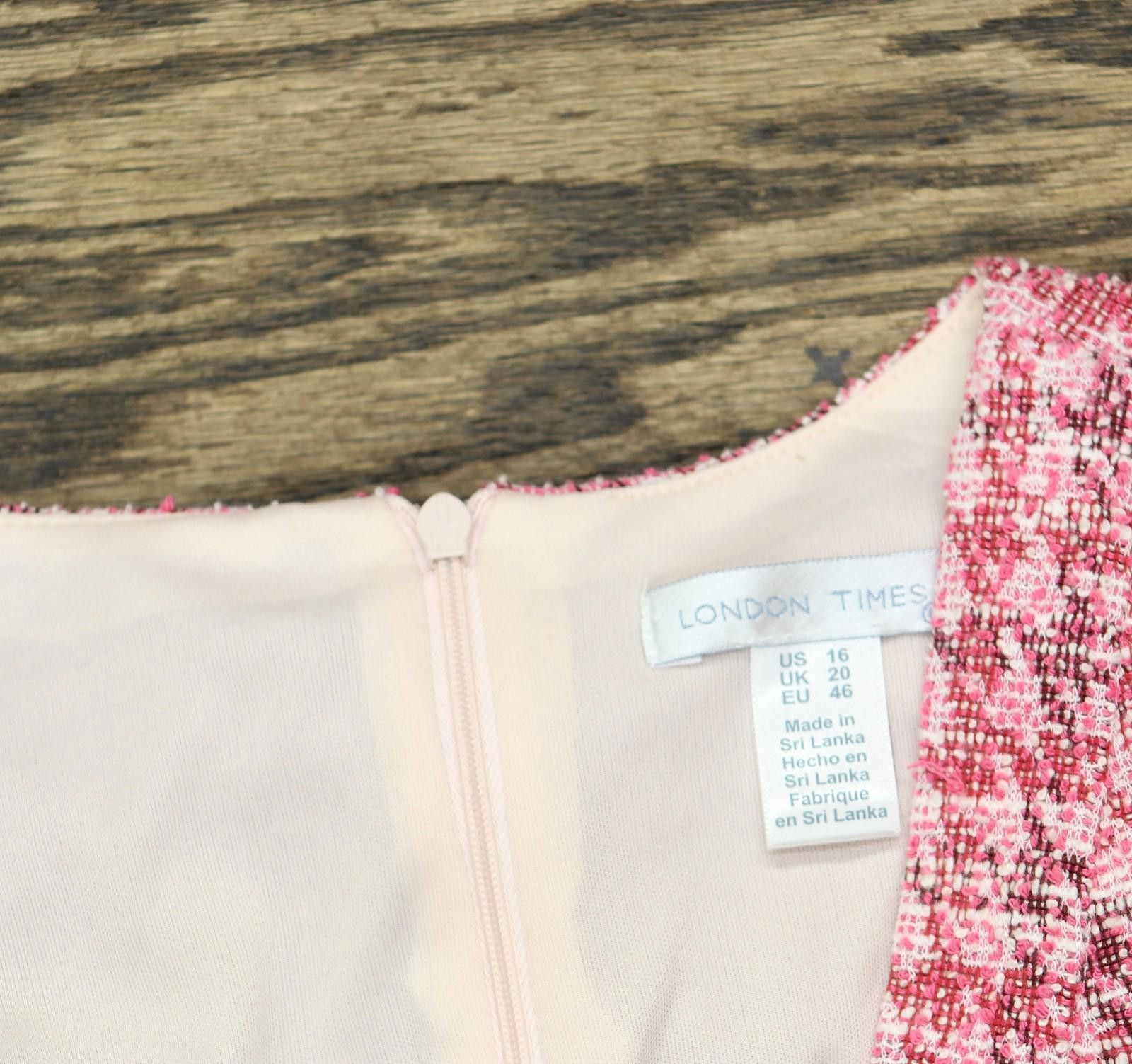 Other Nwt London Times Womens A-line Dress T7764m Pink Multi 16 Size XXL / US 16-18 / IT 52-54 - 4 Thumbnail