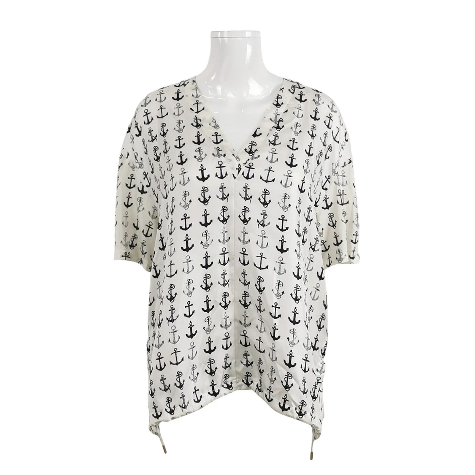 Max Mara MaxMara Printed V-Neck Top XS Size XS / US 0-2 / IT 36-38 - 1 Thumbnail