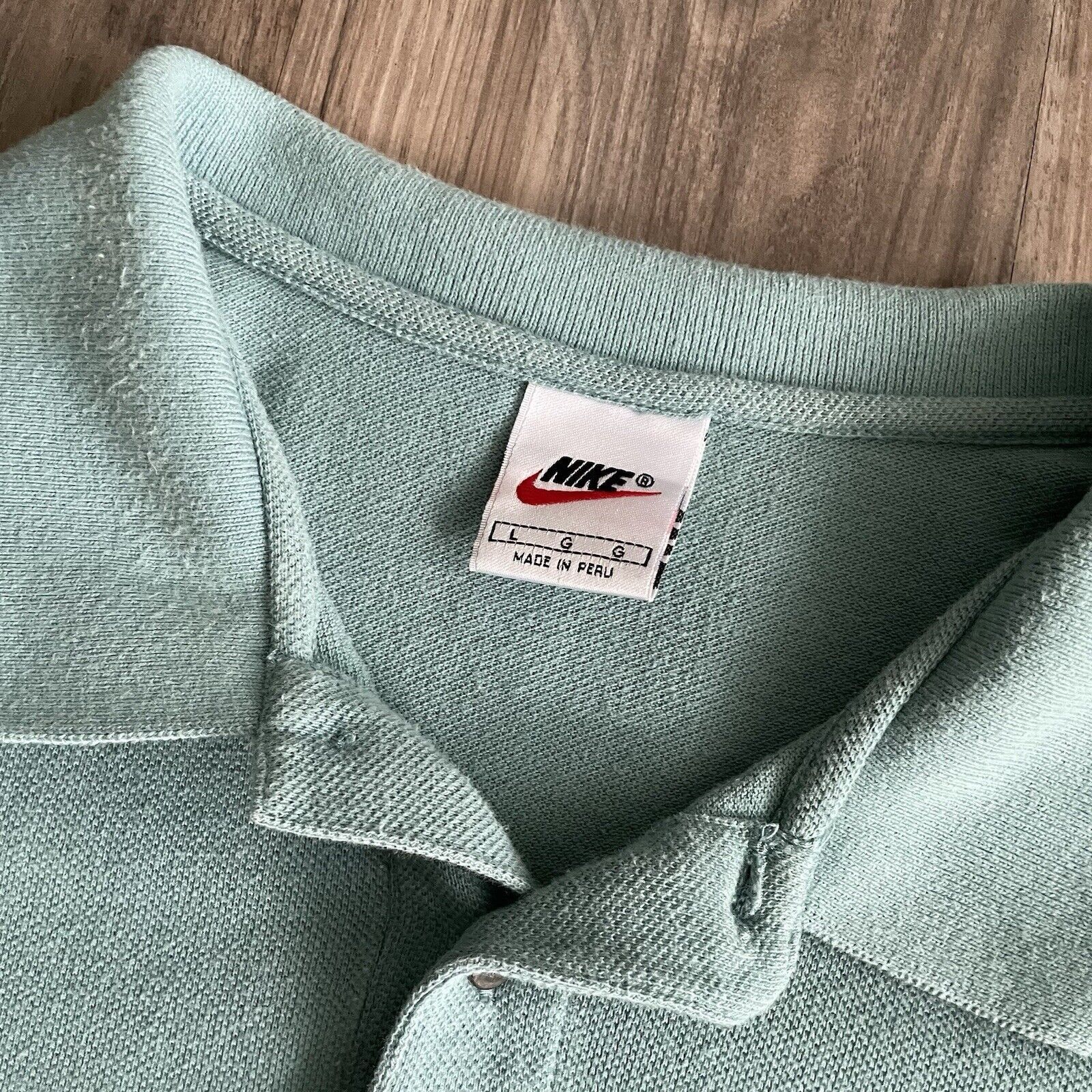 Nike × Vintage Vintage Nike Polo Shirt Size L Teal Blue Short Sleeve Size US L / EU 52-54 / 3 - 4 Thumbnail