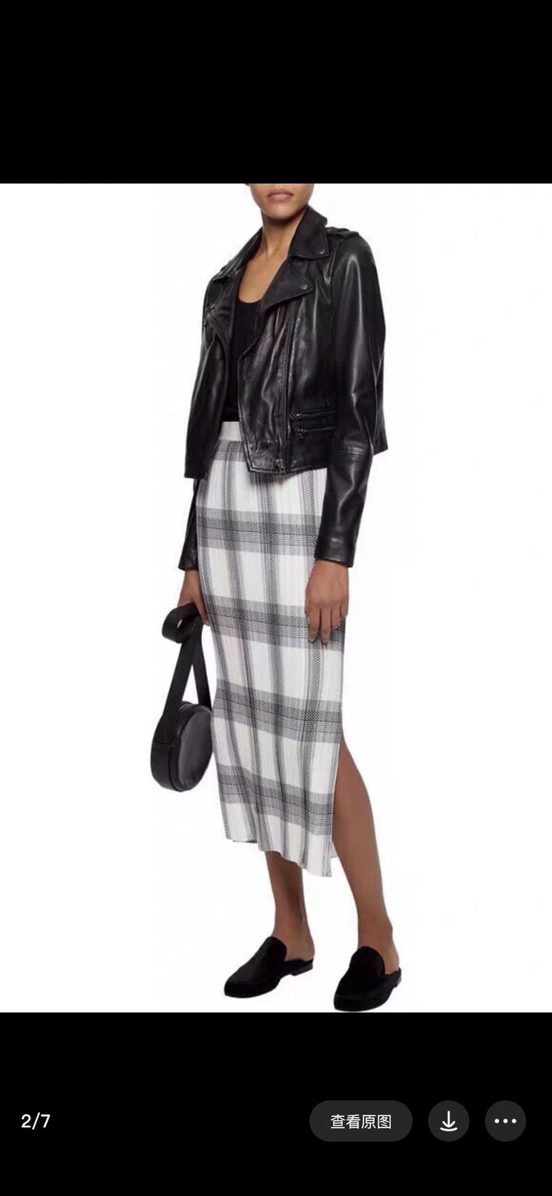 Helmut Lang Helmut Lang size SPleated Black White Grey Plaid Skirt 2501 Size 26" / US 2 / IT 38 - 6 Thumbnail