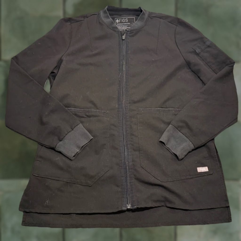 Vintage FIGS Bellery Scrub Jacket Women’s S Black Full Zip Technical Collection Size S / US 4 / IT 40 - 1 Thumbnail