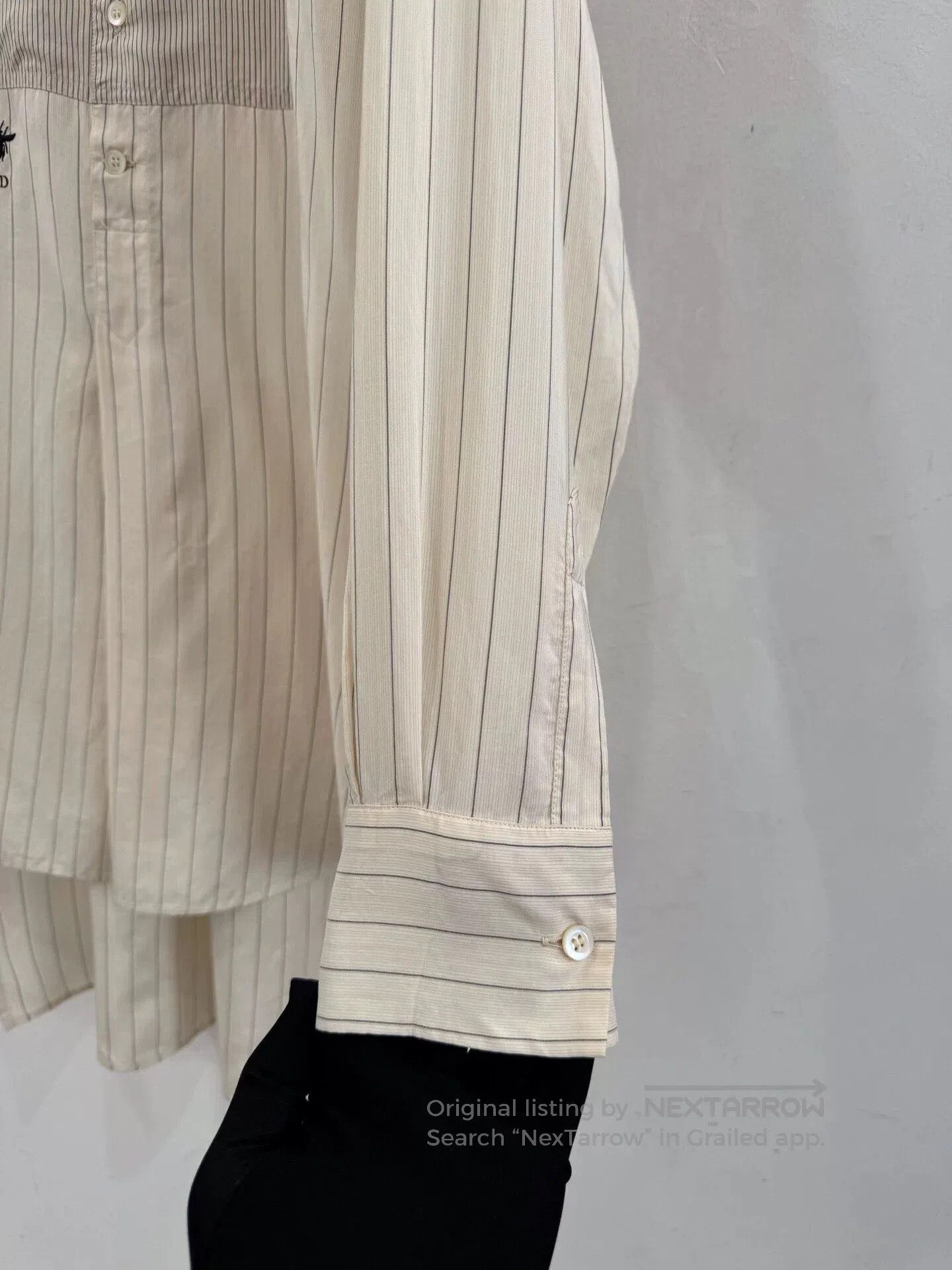 Dior Dior Gray White Striped Bee CD Logo Shirt. Size XXS / US 00 / IT 34 - 3 Thumbnail