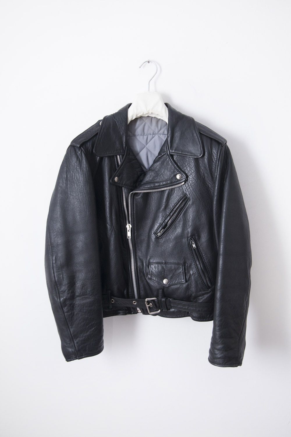Vintage 1980's black leather perfecto jacket Size US M / EU 48-50 / 2 - 1 Thumbnail