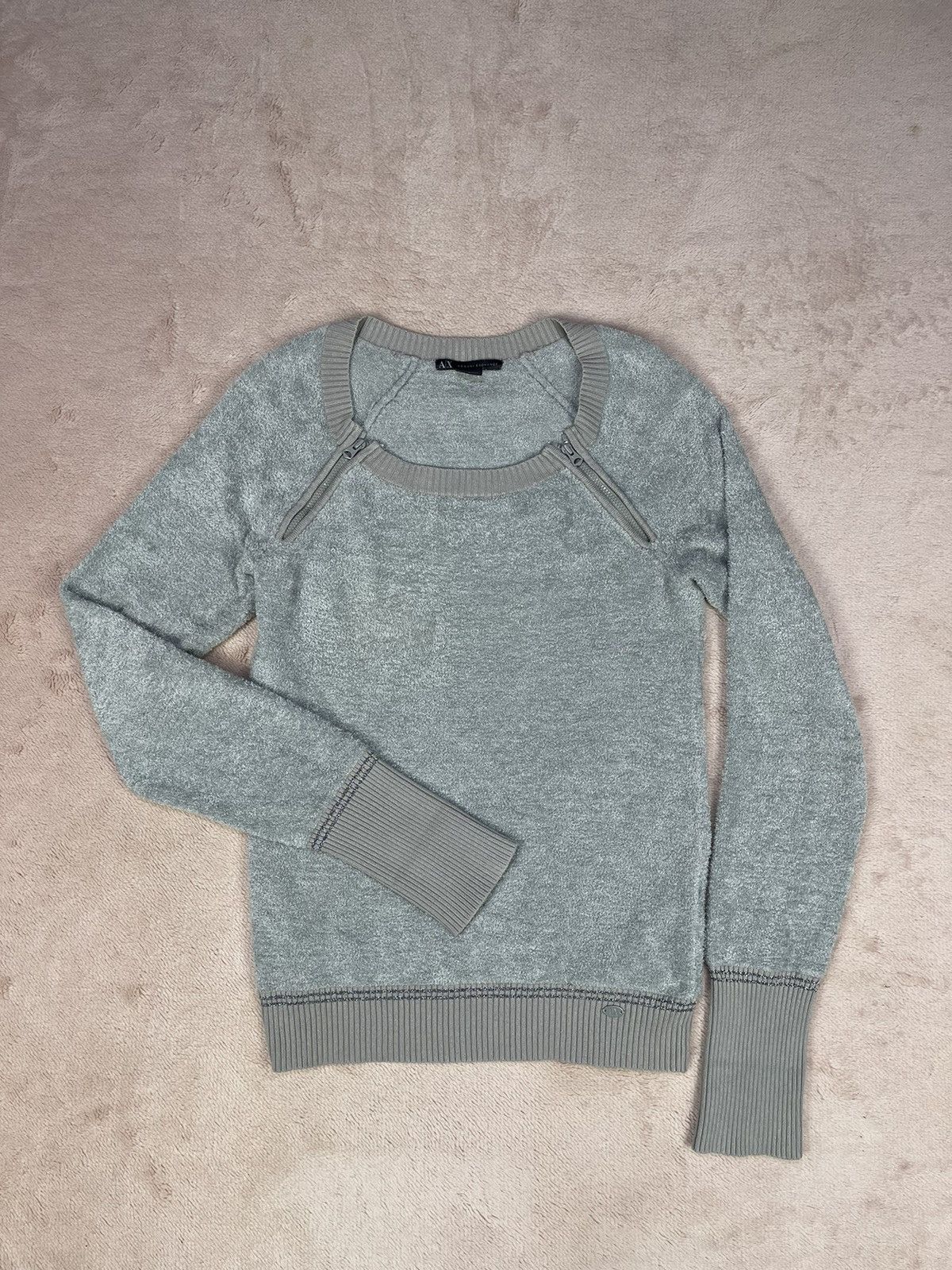 Armani Exchange A|X Armani Exchange Fluffy Soft Zip Crewneck Sweater Size M / US 6-8 / IT 42-44 - 1 Thumbnail