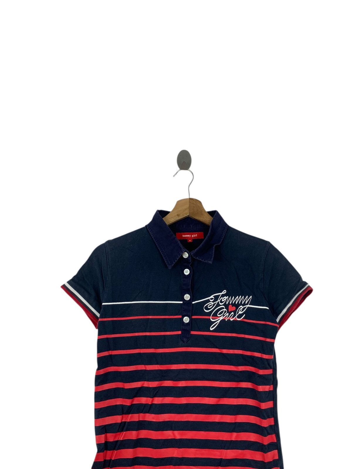 Tommy Hilfiger Vintage TOMMY HILFIGER USA Striped Slim Fit Polo Tee Shirt Size S / US 4 / IT 40 - 2 Thumbnail