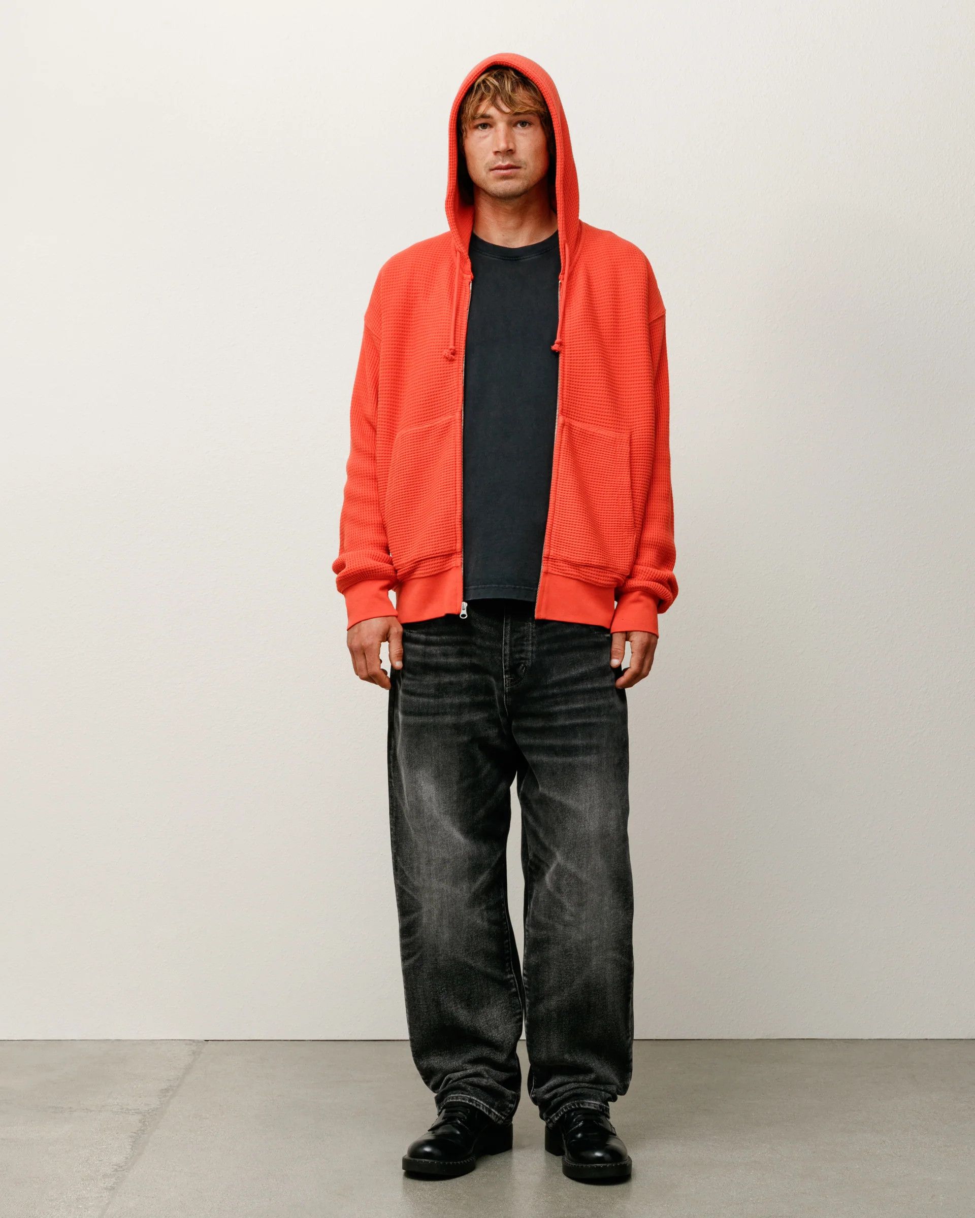 Stussy STUSSY DOUBLE LAYER WAFFLE ZIP HOODIE / L | Grailed