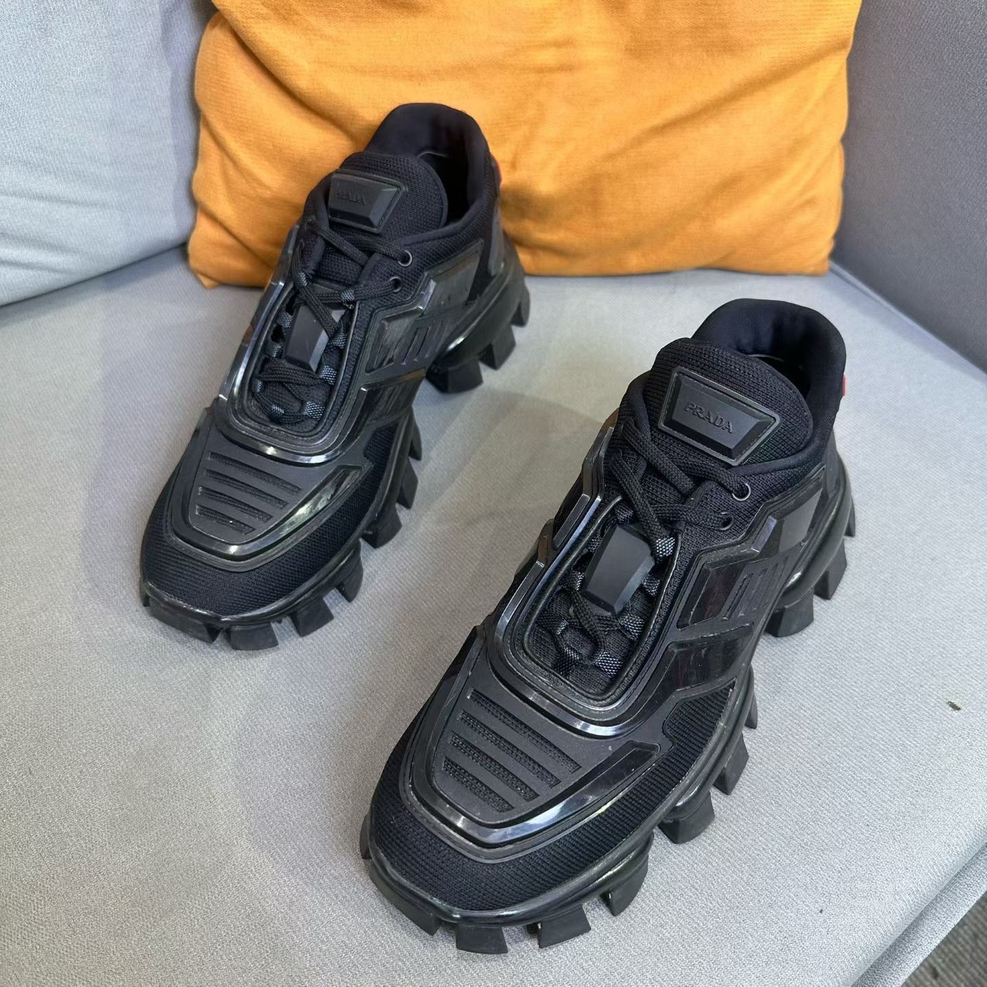Prada Prada Black Lowtop Sneakers us_8 Women Size US 8 / IT 38 - 1 Thumbnail