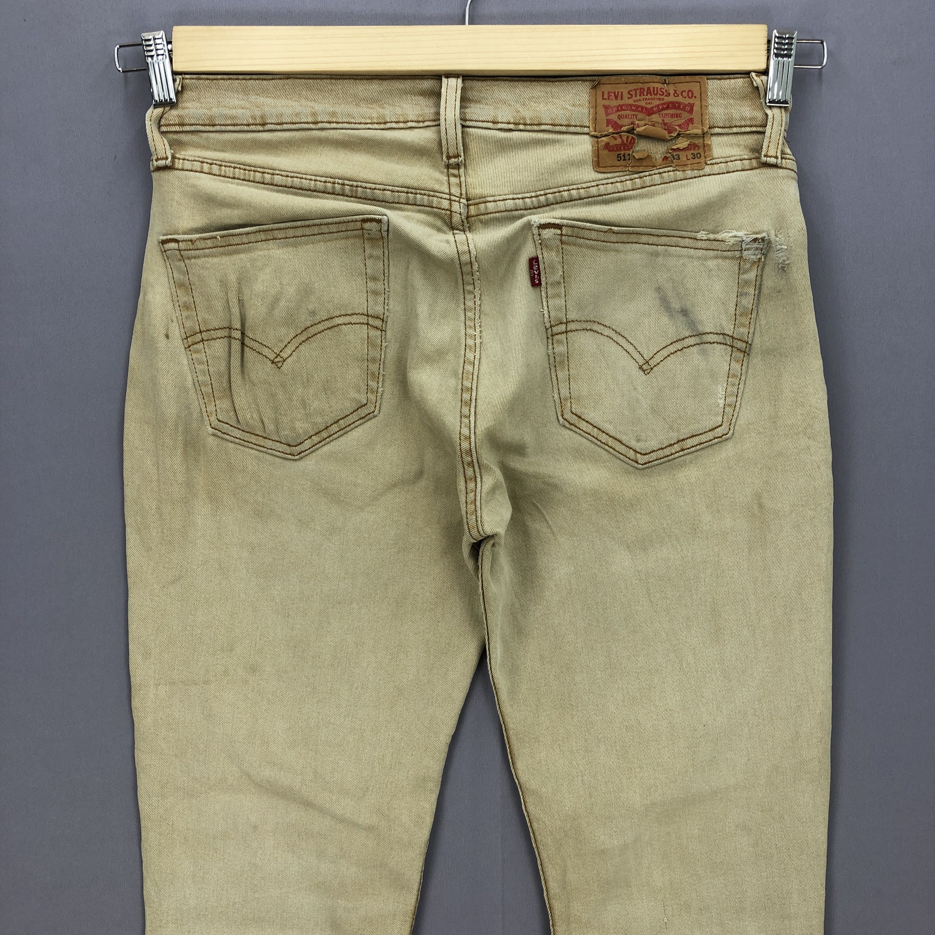 Levi's Vintage Levis 511 Beige Dirty Jeans Levi's Faded Denim Size US 32 / EU 48 - 4 Thumbnail