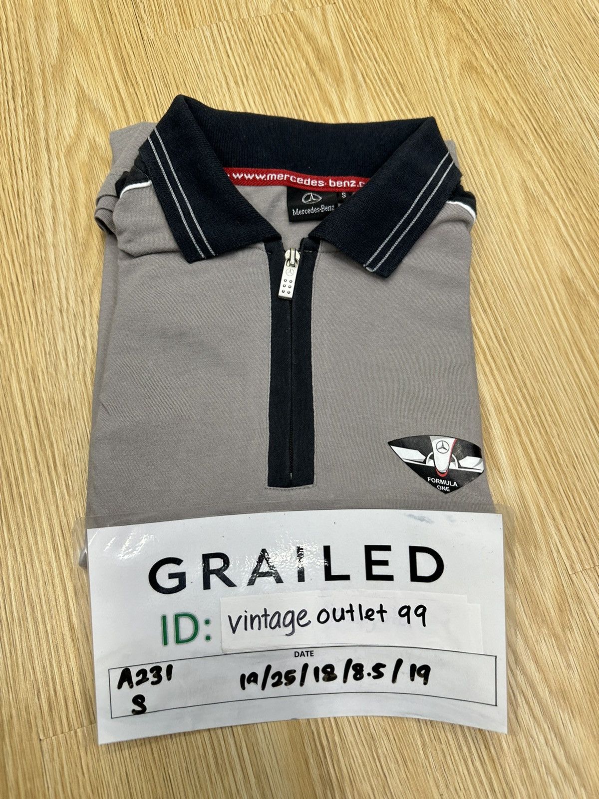 Formula 1 Mercedes Benz Formula One Polo Zipper Tee A231 Size US S / EU 44-46 / 1 - 14 Thumbnail