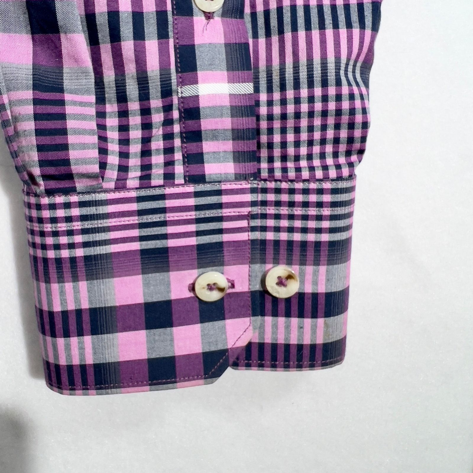 Ike Behar Ike Behar New York Button Shirt Men's XL Purple Grey Check Size US XL / EU 56 / 4 - 3 Thumbnail