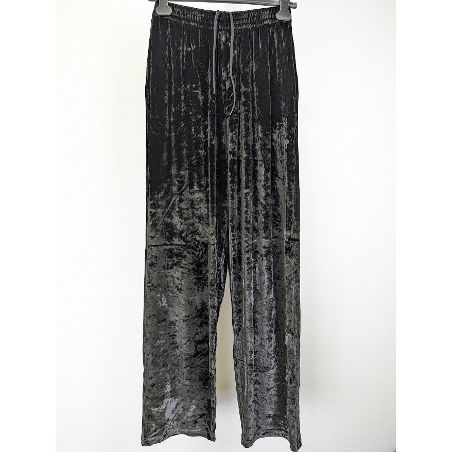Balenciaga o1rshd1 Baggy Pants BB Paris Icon Shiny Velvet in Black Size US 28 / EU 44 - 2 Thumbnail