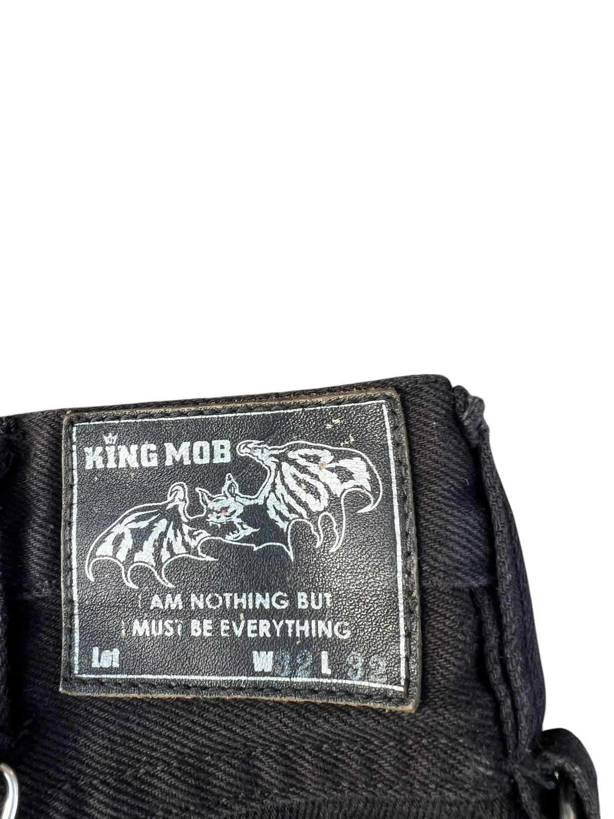 Japanese Brand Vintage King Mob Japan Black Denim Bondage Trouser Jeans Size US 32 / EU 48 - 19 Thumbnail