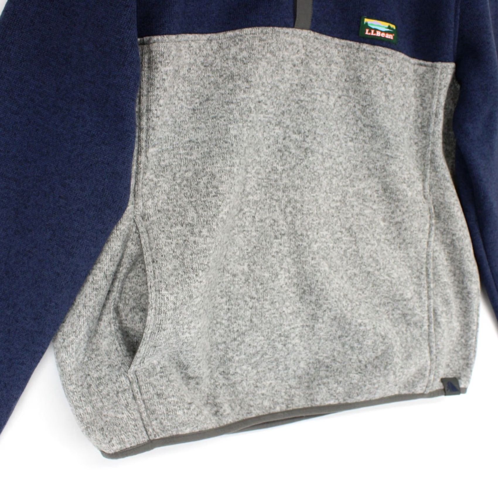 Vintage LL Bean Sweater Mens M Gray Fleece Pullover Blue Heather Quarter Snap Mock Neck Size US M / EU 48-50 / 2 - 3 Thumbnail