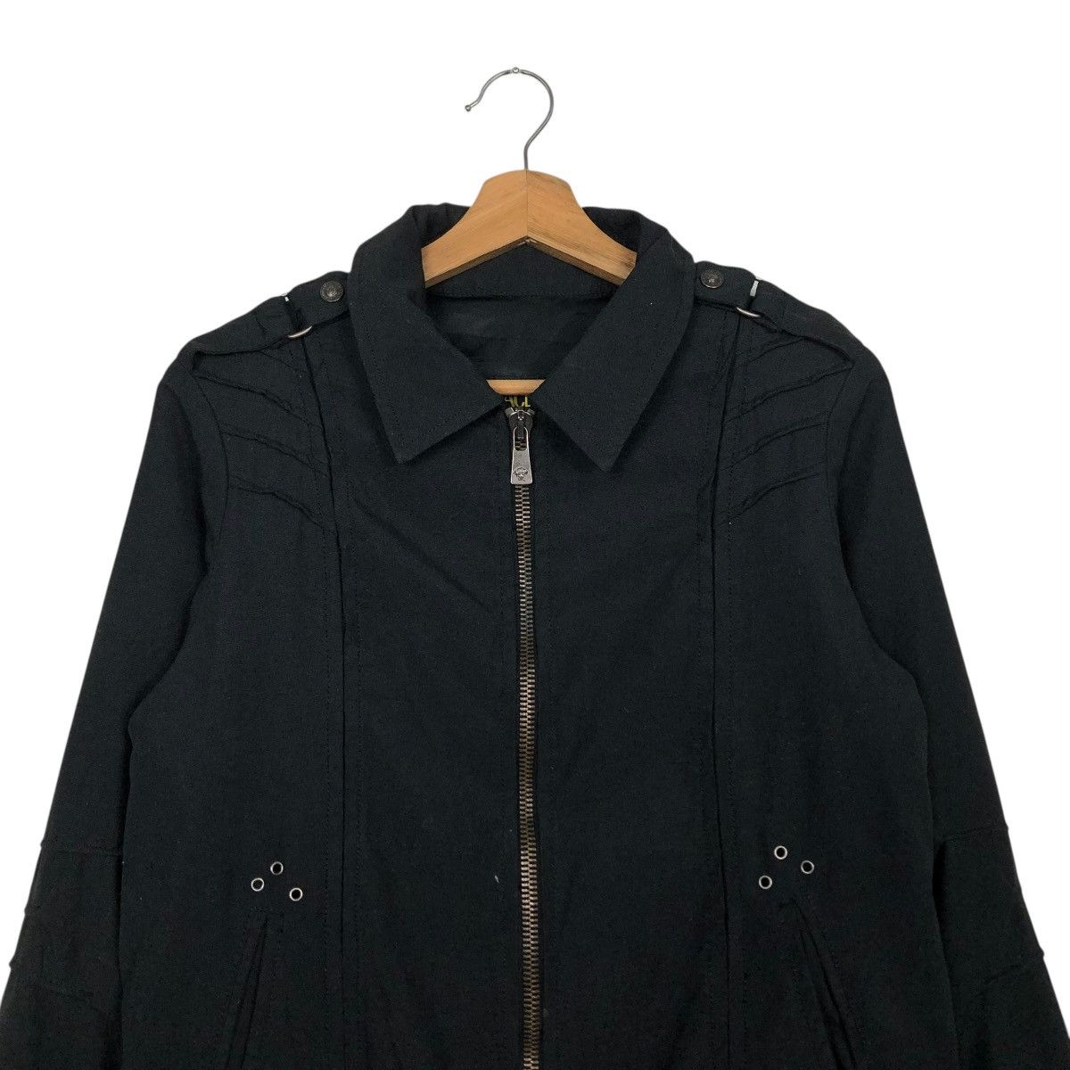 Versace Jeans Couture 🔥RICH BLACK CROPPED BIKER JACKET BONDAGE DESIGN VERSACE Size US M / EU 48-50 / 2 - 5 Thumbnail