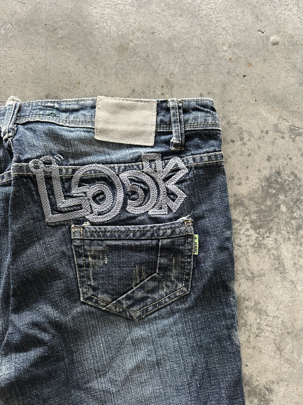 If Six Was Nine Y2K Japanese Whisker Wash Flared Jeans Size 33" - 12 Thumbnail