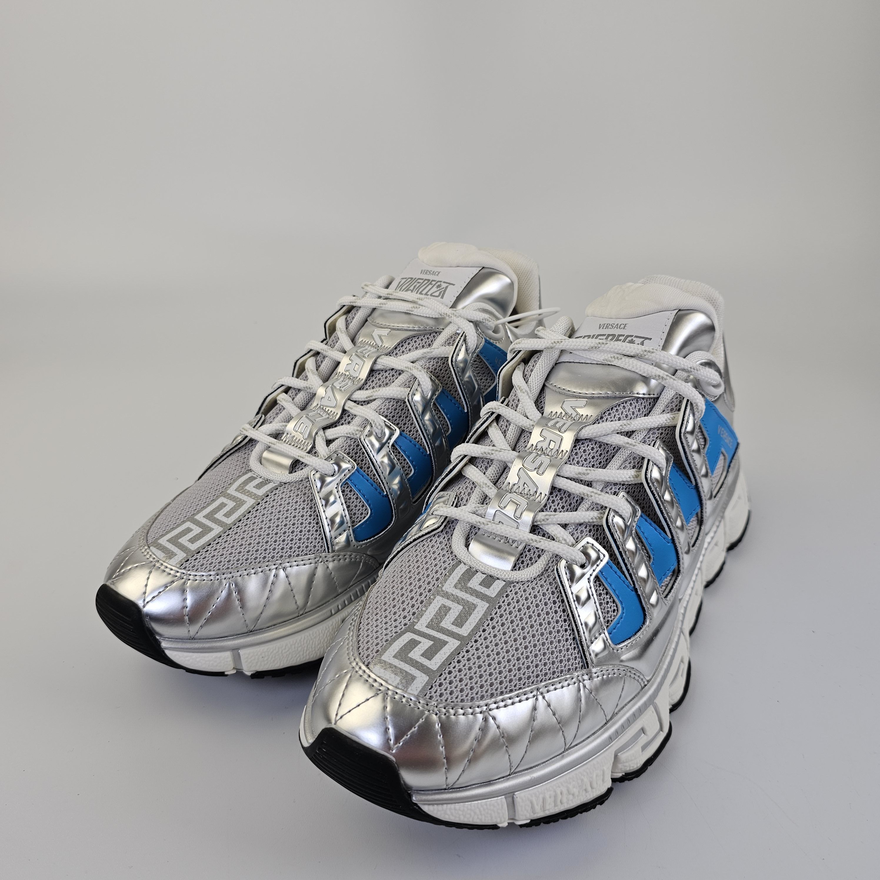Versace Versace Men's Trigreca Silver/Blue Sneakers New Size US 10 / EU 43 - 3 Thumbnail