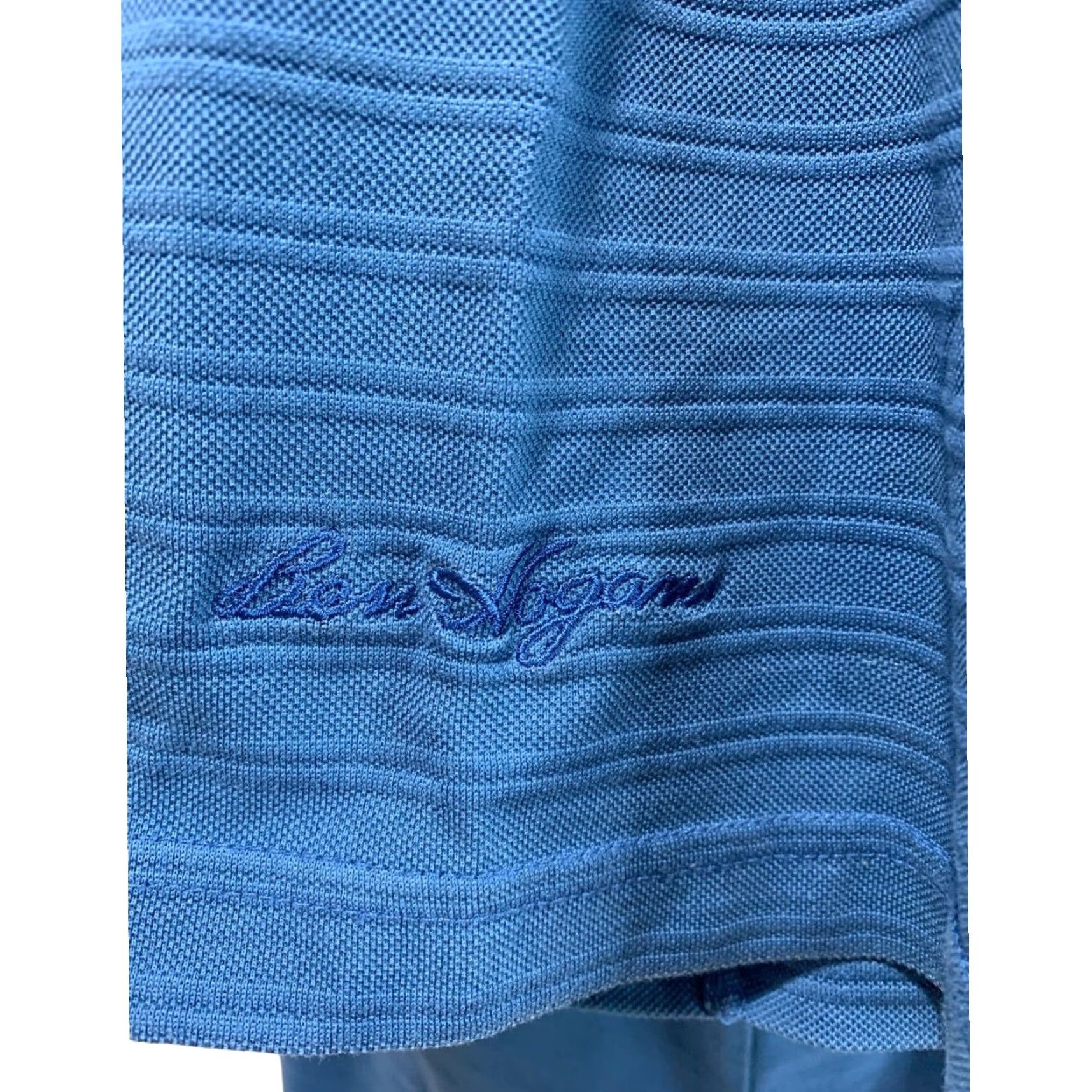 Hogan VINTAGE XL Ben Hogan Mens Golf Polo Shirt Blue Texture Stripe Short Sleeve Size US XL / EU 56 / 4 - 7 Thumbnail