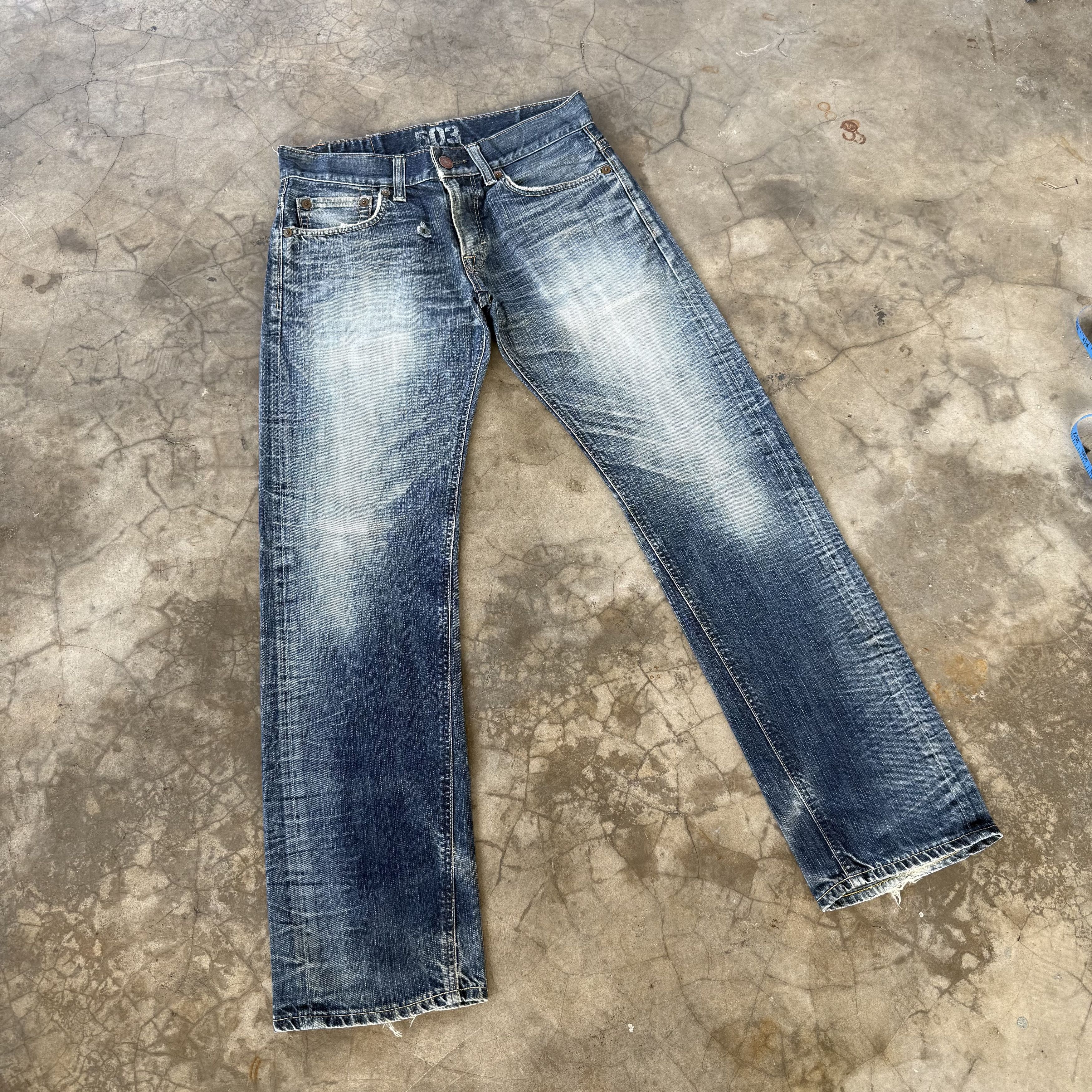 Edwin W33 Vintage Edwin 503 Faded Stone Wash Denim Jean Size US 33 - 1 Thumbnail
