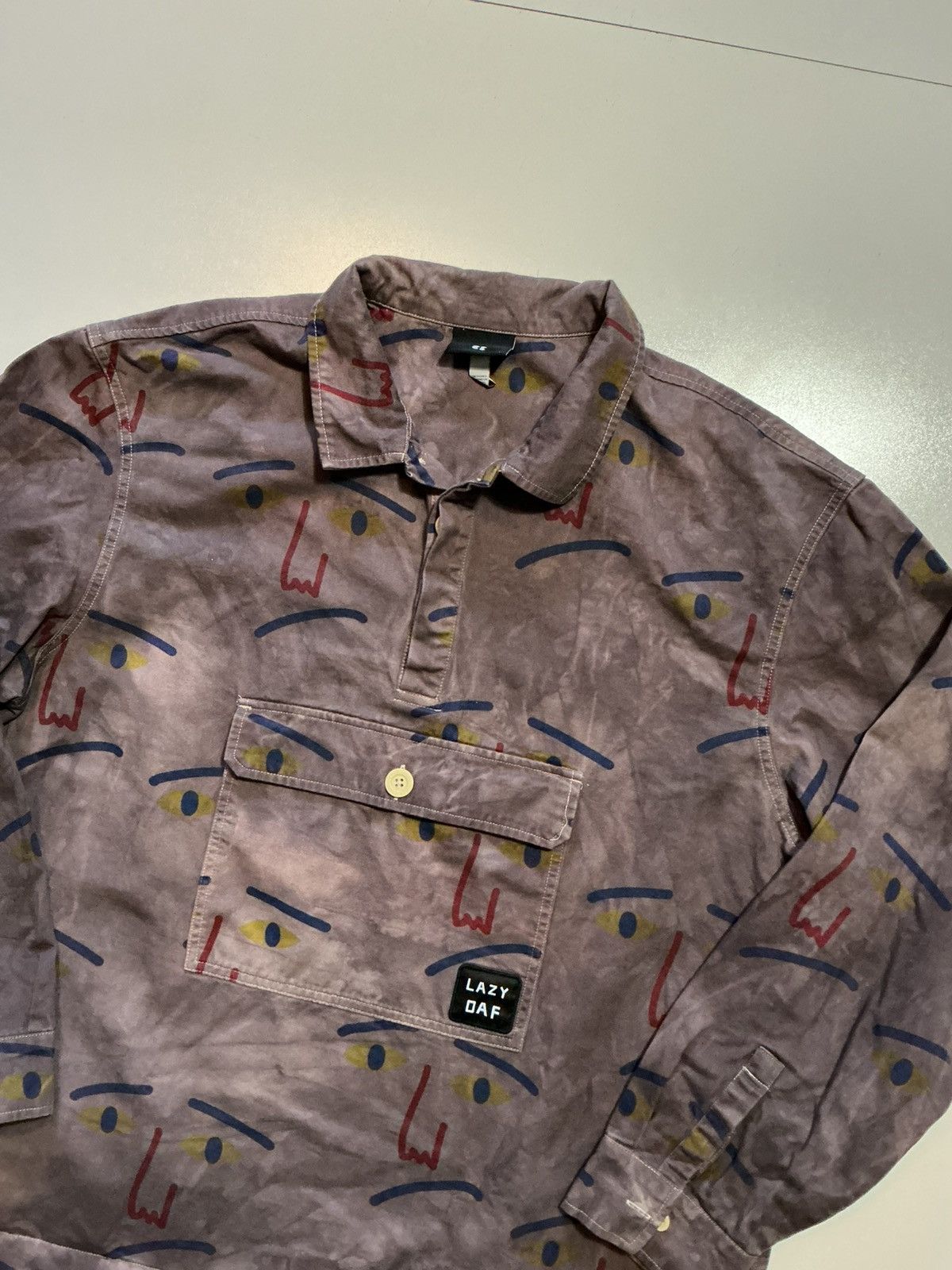 Lazy Oaf Urban Outfitters Lazy Oaf Artist Drawing Faces Smock Jacket Size US L / EU 52-54 / 3 - 3 Thumbnail
