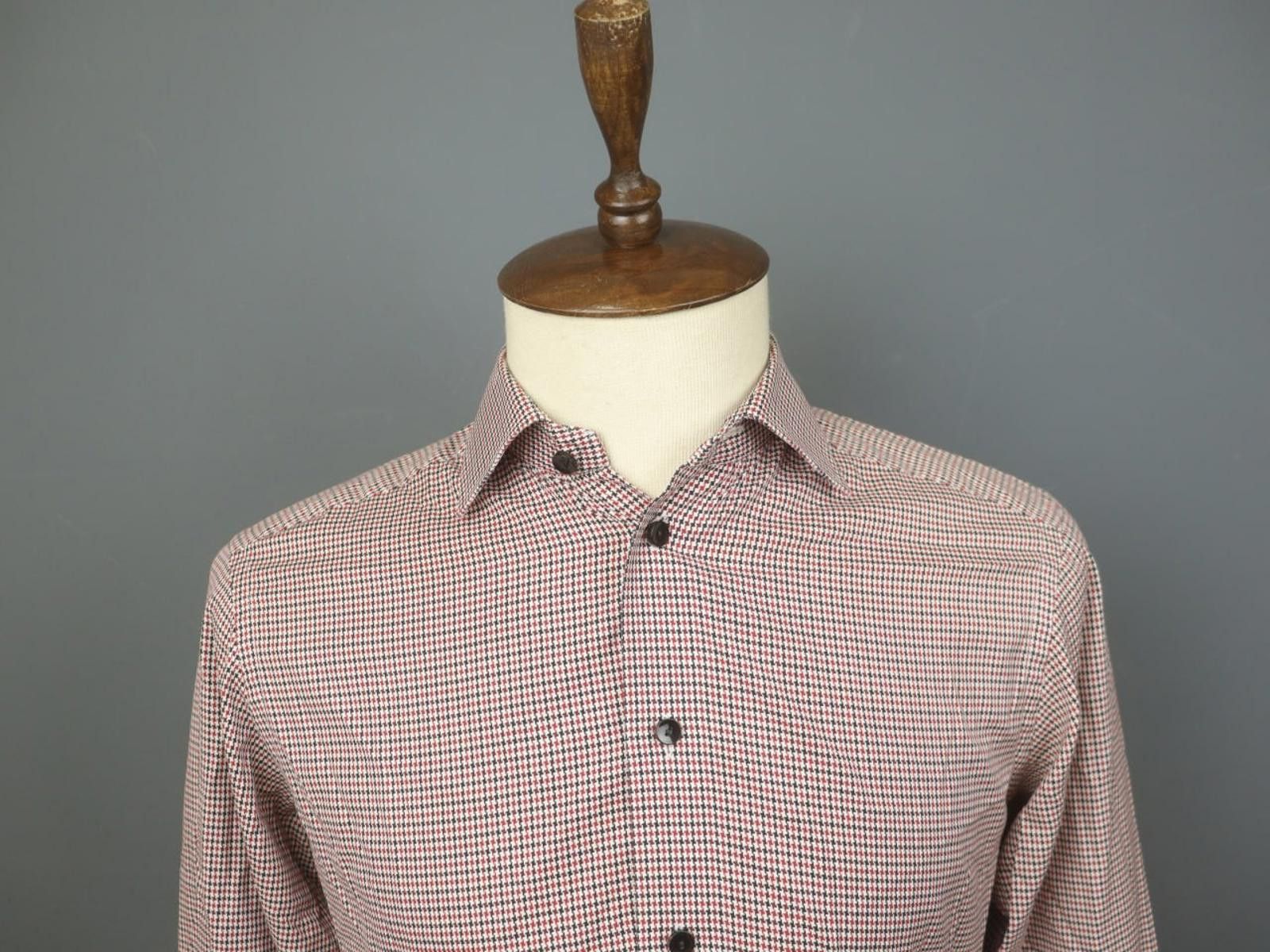 Eton Eton Multicolor Houndstooth Collared Dress Shirt Size 40 Size 38R - 12 Thumbnail