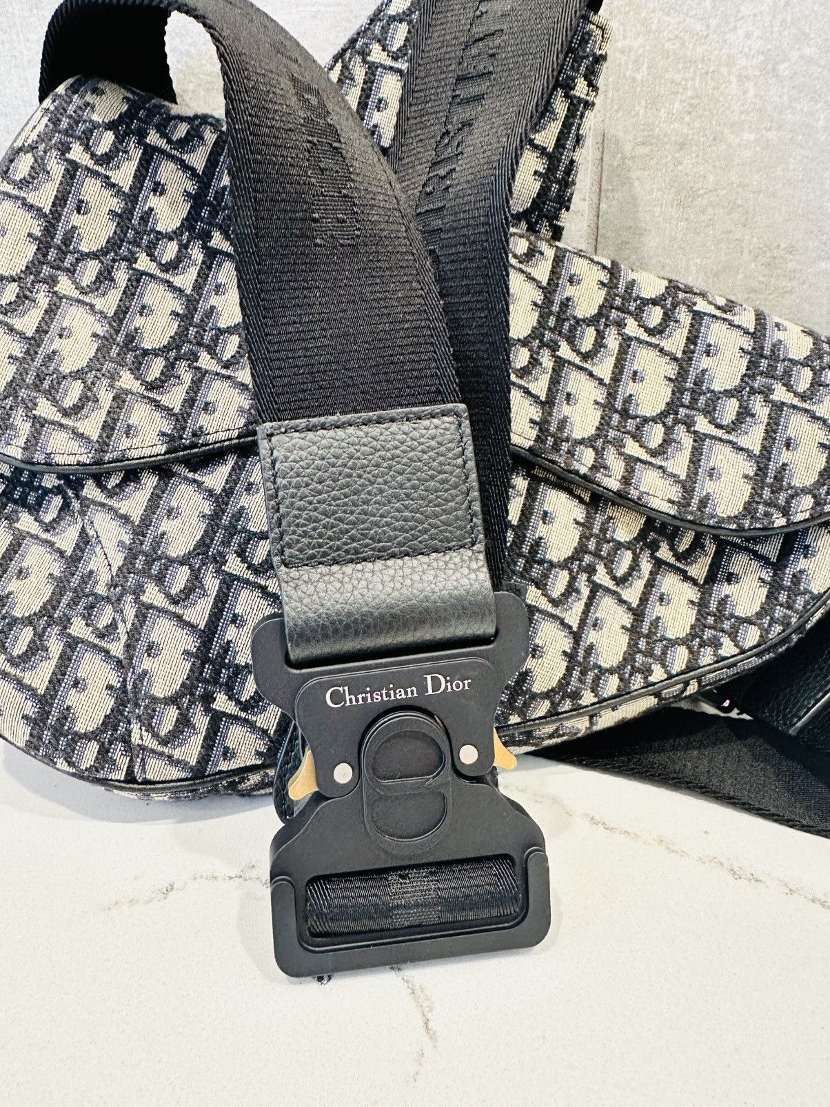 Dior Christian DIOR Saddle Bag, Classic Beige X Blue, Size ONE SIZE - 7 Thumbnail