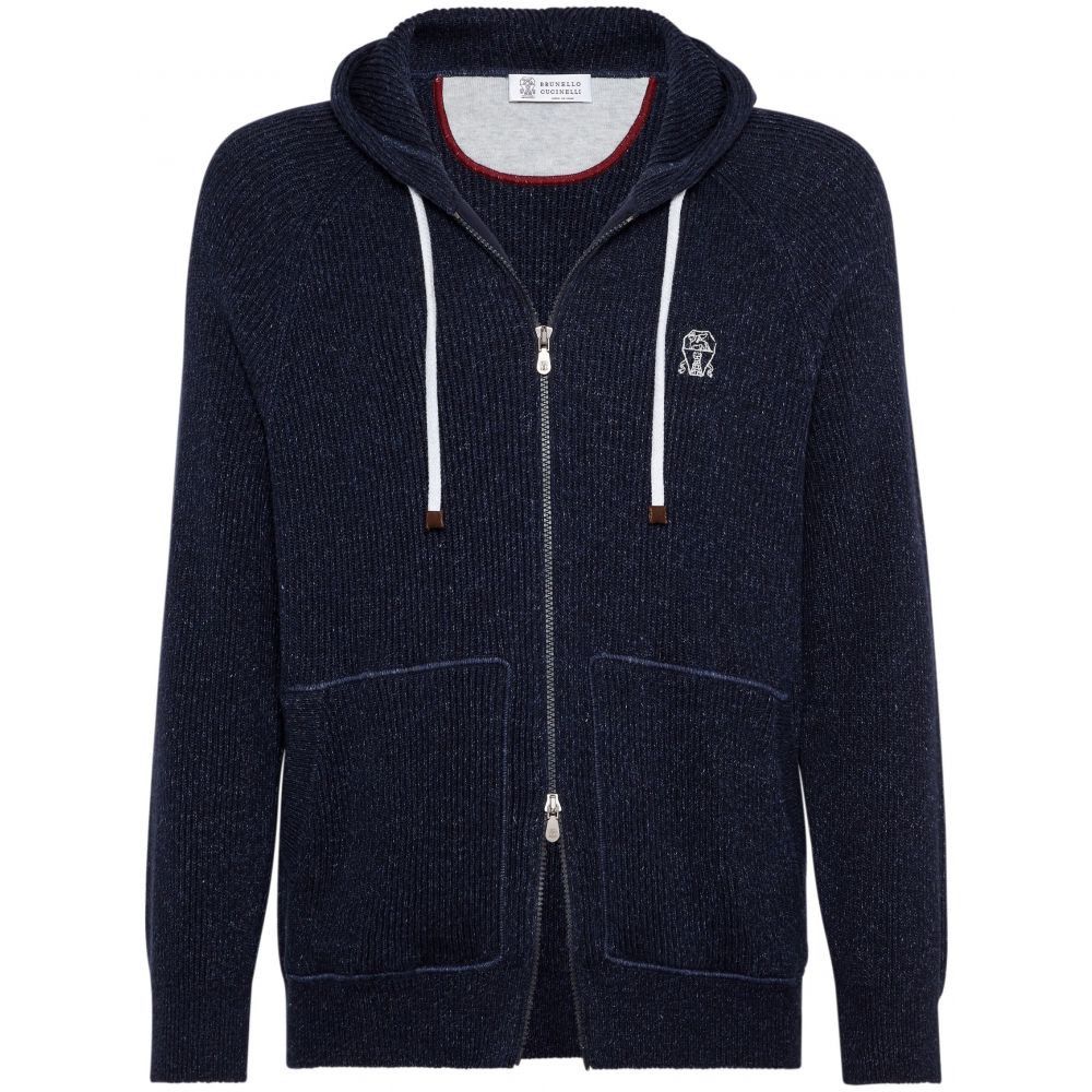 Brunello Cucinelli o1la1rc1a0425 Cardigan Sweatshirt in Navy Blue Size US M / EU 48-50 / 2 - 1 Thumbnail