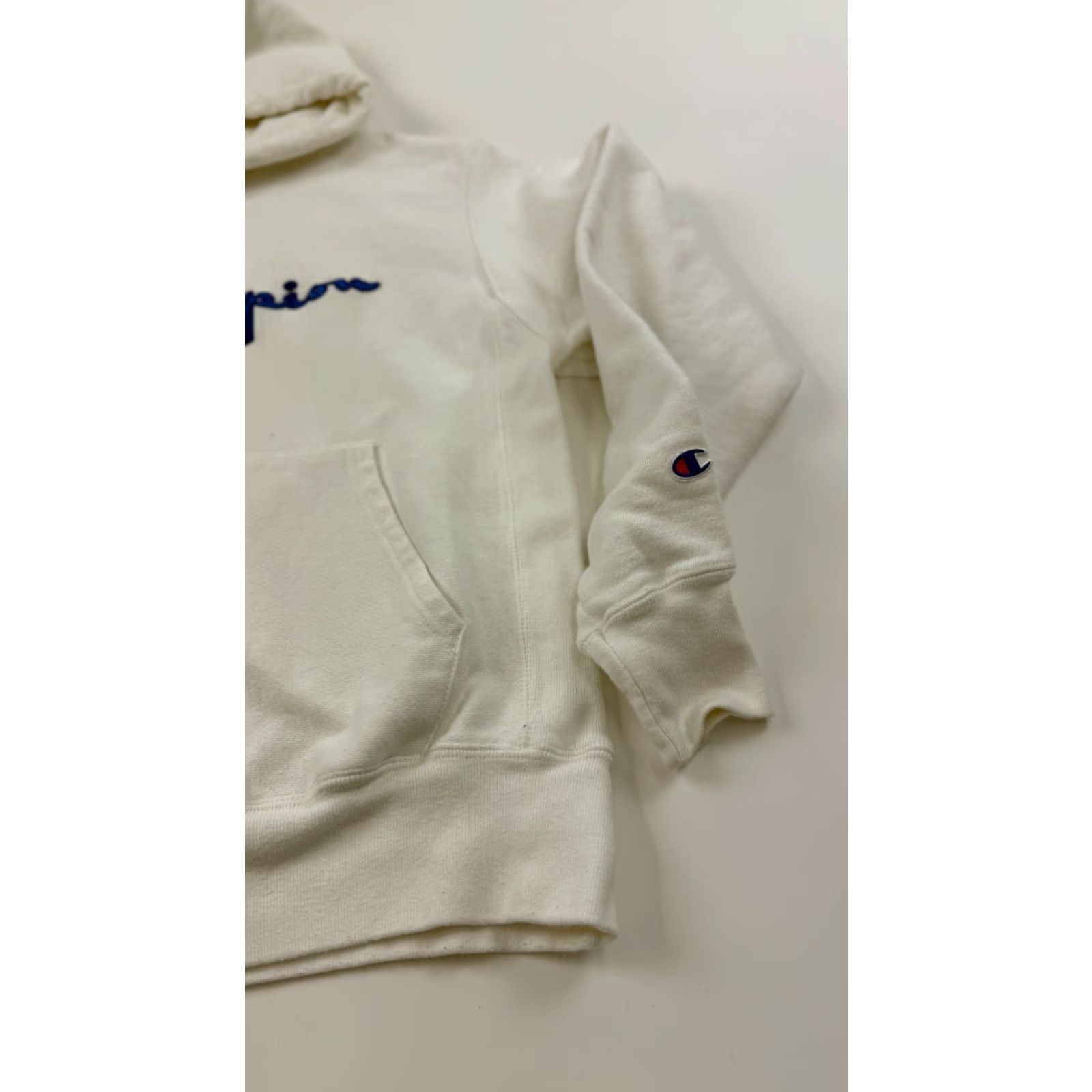 Champion Champion Hoodie Mens M White Pullover Hooded Sweatshirt with Pockets Size US M / EU 48-50 / 2 - 2 Thumbnail