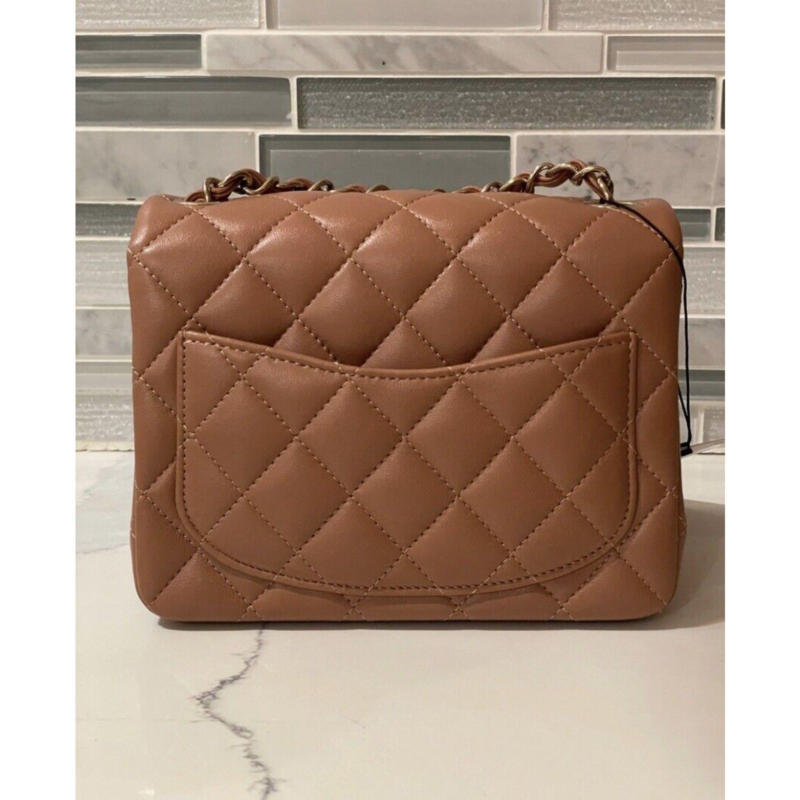 Chanel Chanel 22s Mini Square 🤎Caramel🤎 Lambskin LGHW NWT Size ONE SIZE - 4 Thumbnail