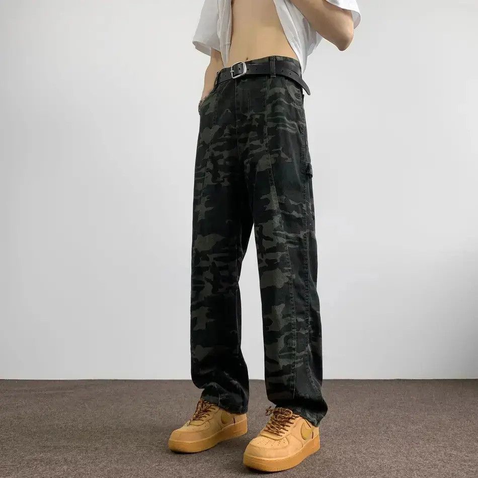 Japanese Brand Retro loose straight casual camouflage jeans Size US 32 / EU 48 - 2 Thumbnail