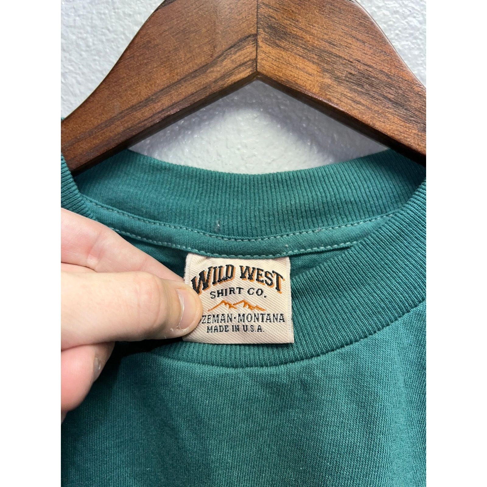 Vintage 90s Vintage Wild West Green Short Sleeve Blank Shirt HOLE M Size US M / EU 48-50 / 2 - 6 Thumbnail