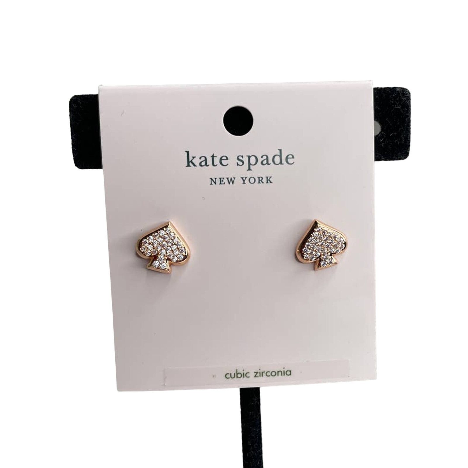 Kate Spade Kate Spade Rose Gold Everyday Spade Pave Stud Earrings Size ONE SIZE - 1 Thumbnail