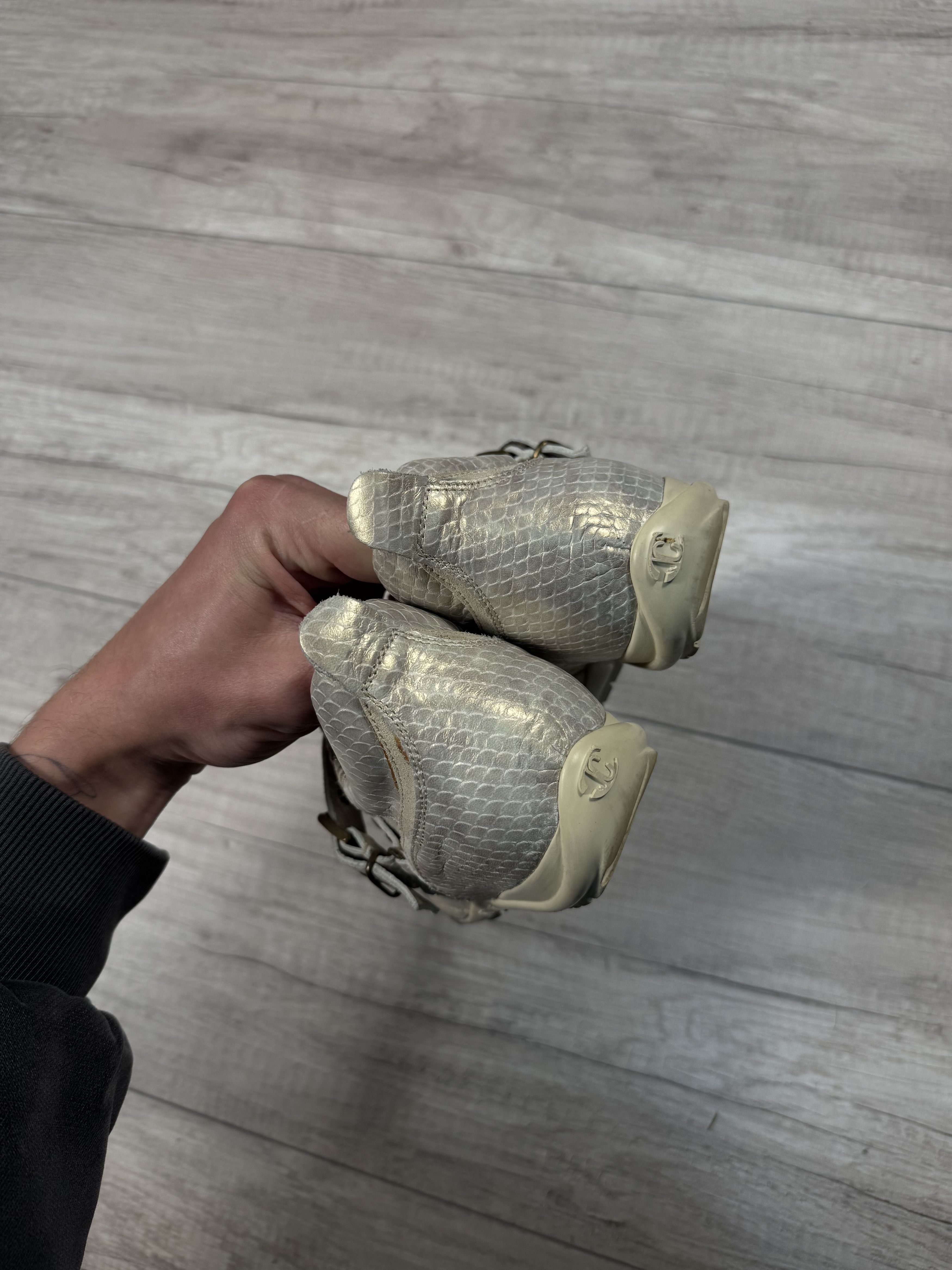 Roberto Cavalli Just Cavalli Vintage Y2K Avant Garde Snakeskin Sneakers Size US 6.5 / EU 39-40 - 7 Thumbnail