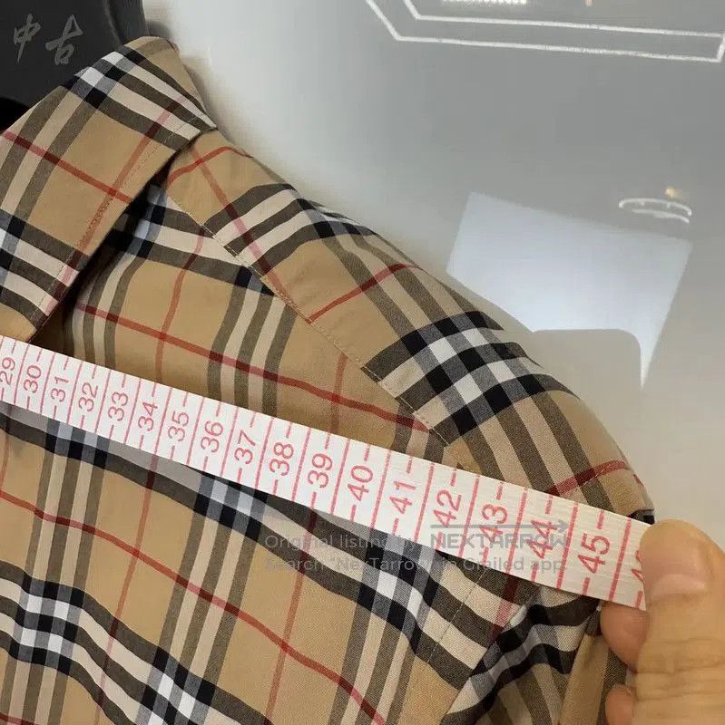 Burberry Burberry Summer Khaki Striped Long Sleeve Shirt. Size US L / EU 52-54 / 3 - 6 Thumbnail