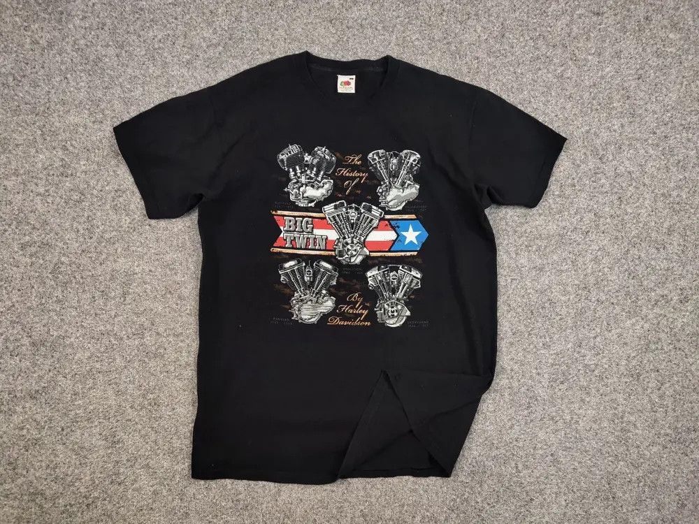Harley Davidson Vintage 00's Harley Davidson The History of Big Twin T shirt Size US L / EU 52-54 / 3 - 6 Thumbnail