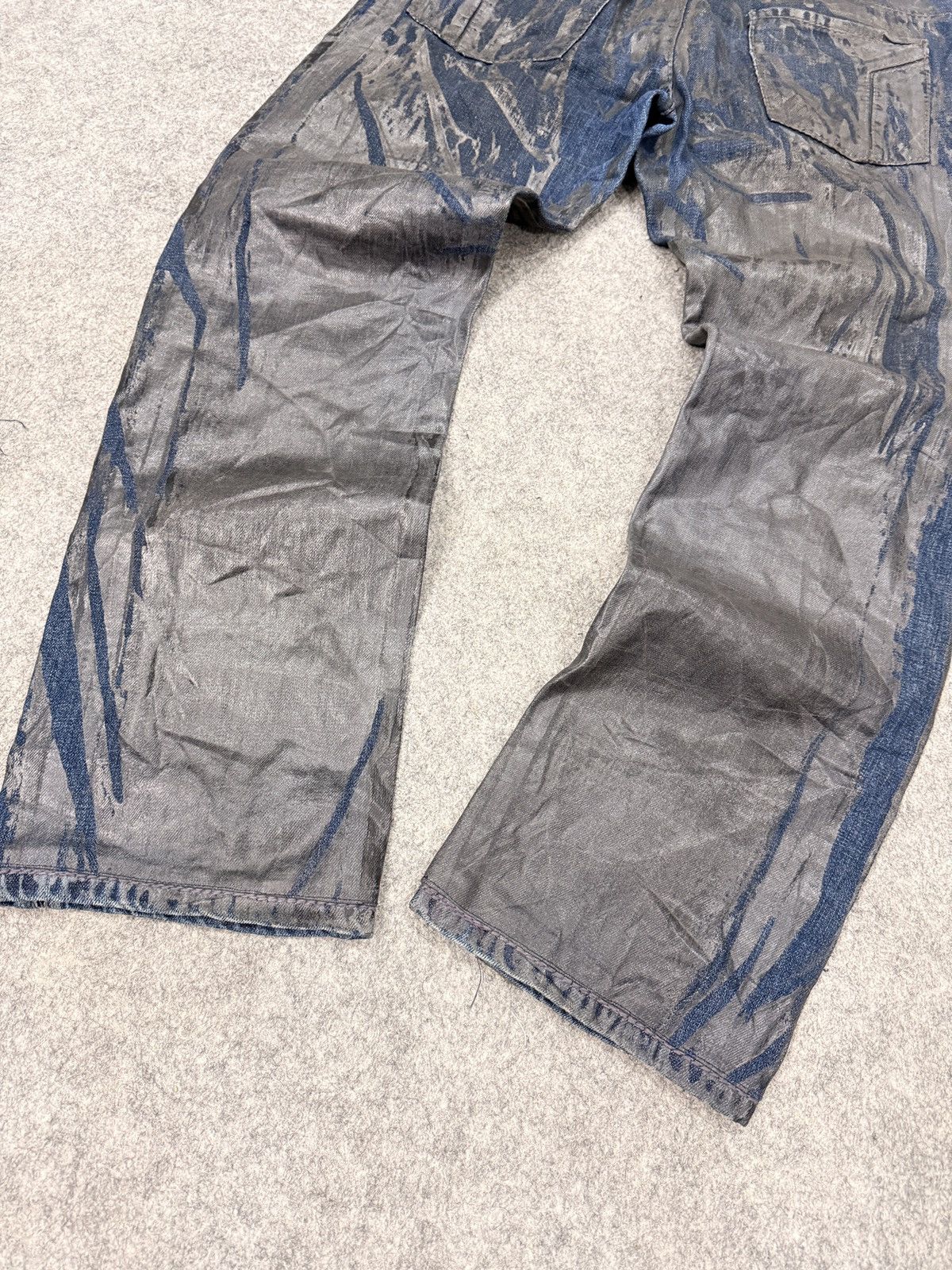 Roberto Cavalli AW2005 Roberto Cavalli Crocodile Effect Leather Waxed Denim Size US 33 - 15 Thumbnail
