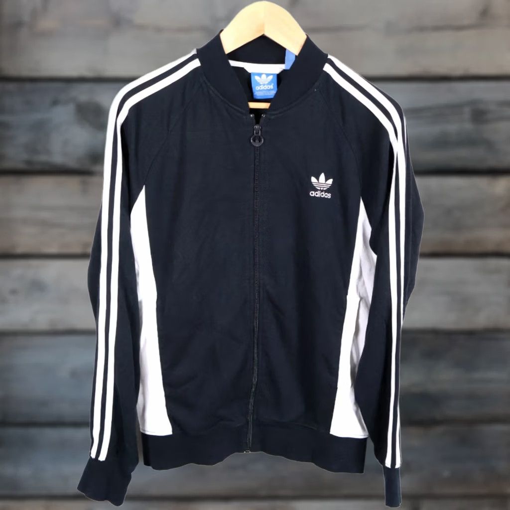 Adidas adidas Trefoil Track Jacket Men Large Black White Cotton Polyester Zip Up Size US L / EU 52-54 / 3 - 1 Thumbnail