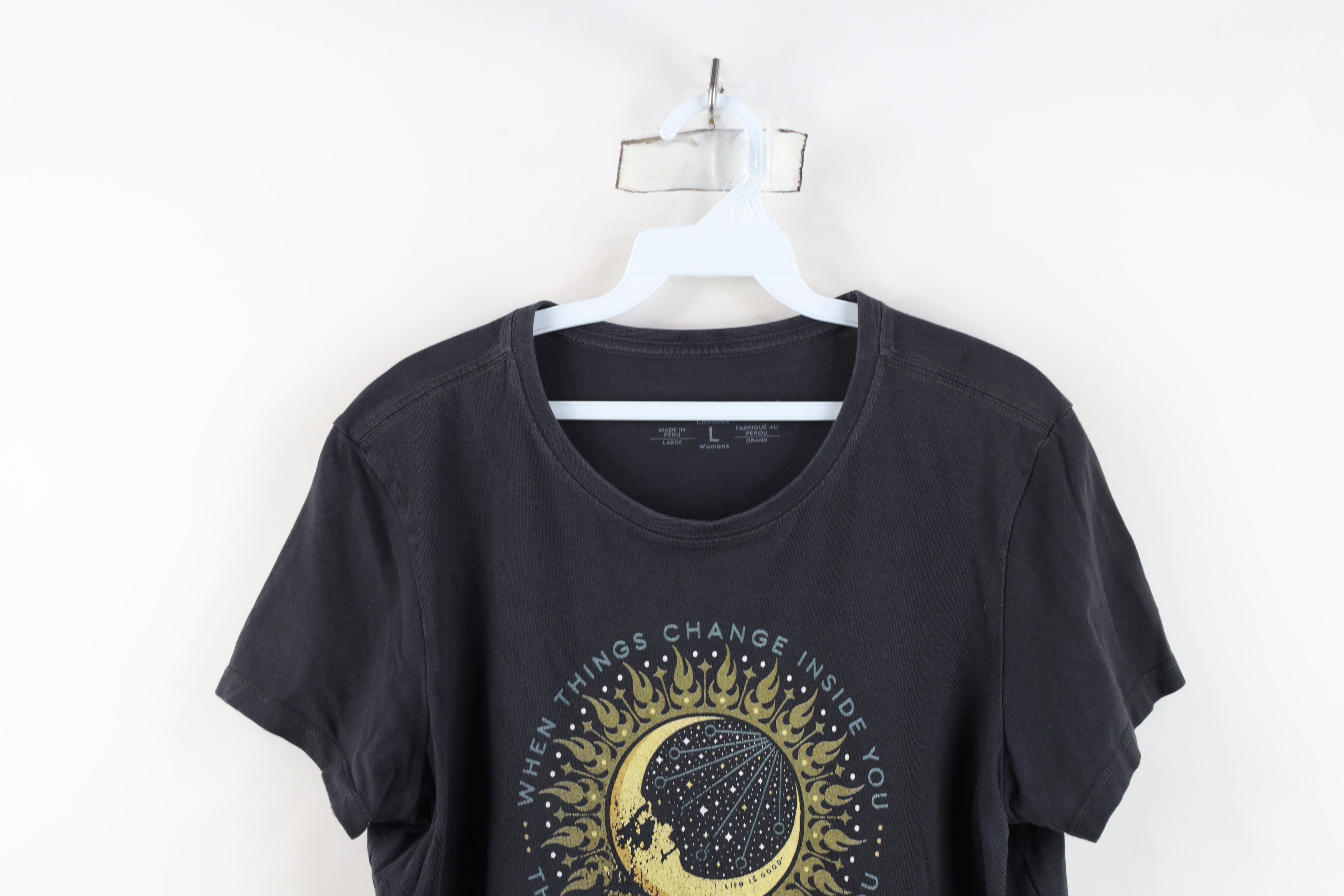 Life is Good Life Is Good Celestial Sun Moon Stars T-Shirt Gray Size L / US 10 / IT 46 - 2 Thumbnail