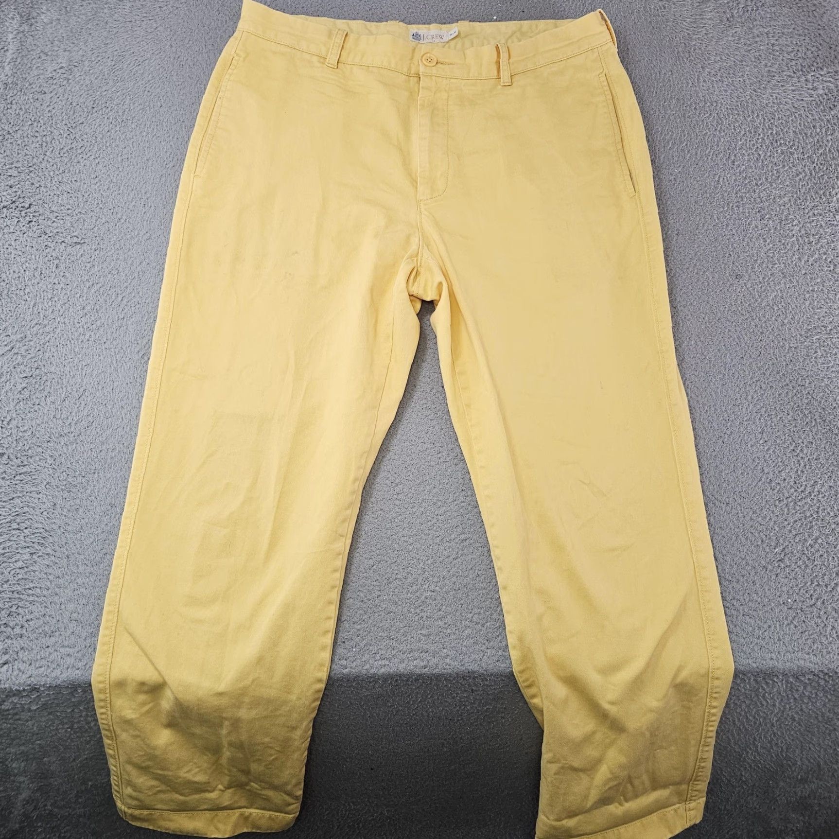J.Crew J.Crew Chino Pants Mens 34X28 Yellow Cotton Classic Straight Flat Front Casual Shirt Pants? Size US 34 / EU 50 - 2 Thumbnail
