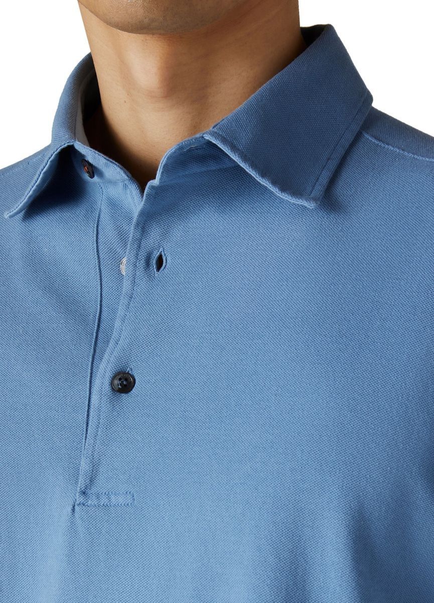 Loro Piana o1w1db10125 FAN5407 Polo Shirt in Blue Size US L / EU 52-54 / 3 - 6 Thumbnail