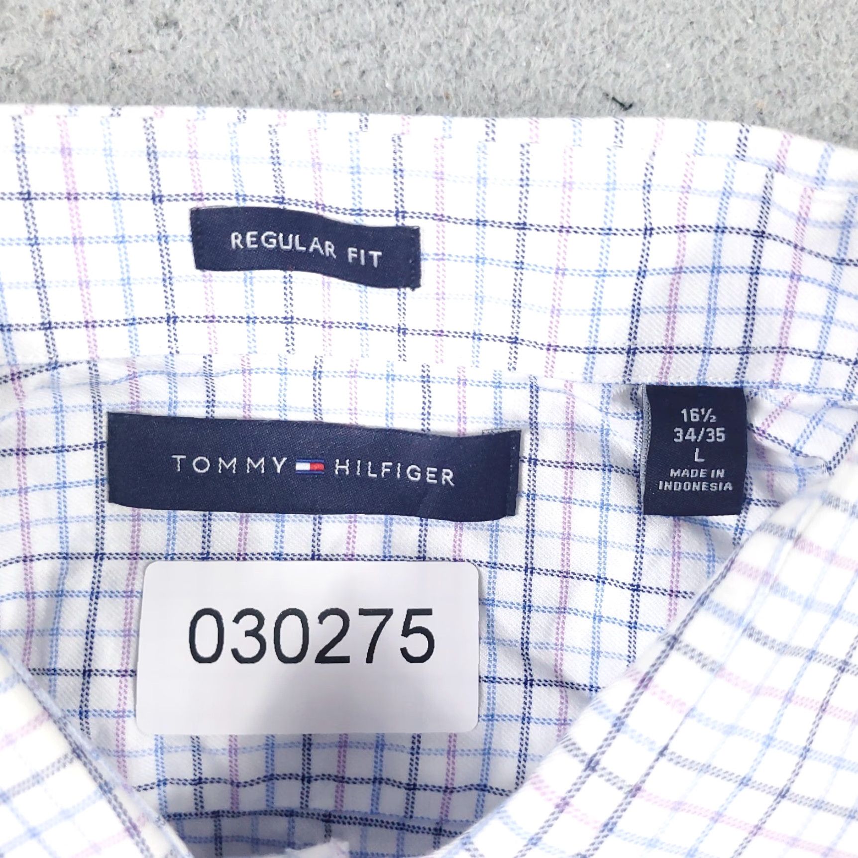 Tommy Hilfiger Tommy Hilfiger Button-Up Shirt Mens Large Blue Check Long Sleeve Casual Size US L / EU 52-54 / 3 - 8 Thumbnail