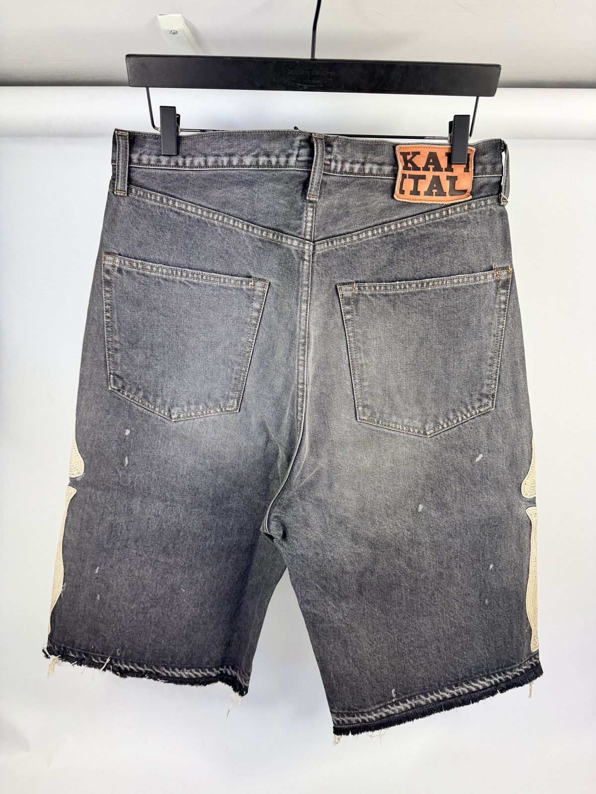 Kapital Bone X-ray embroidered 3 quarter denim shorts Size US 36 / EU 52 - 2 Thumbnail