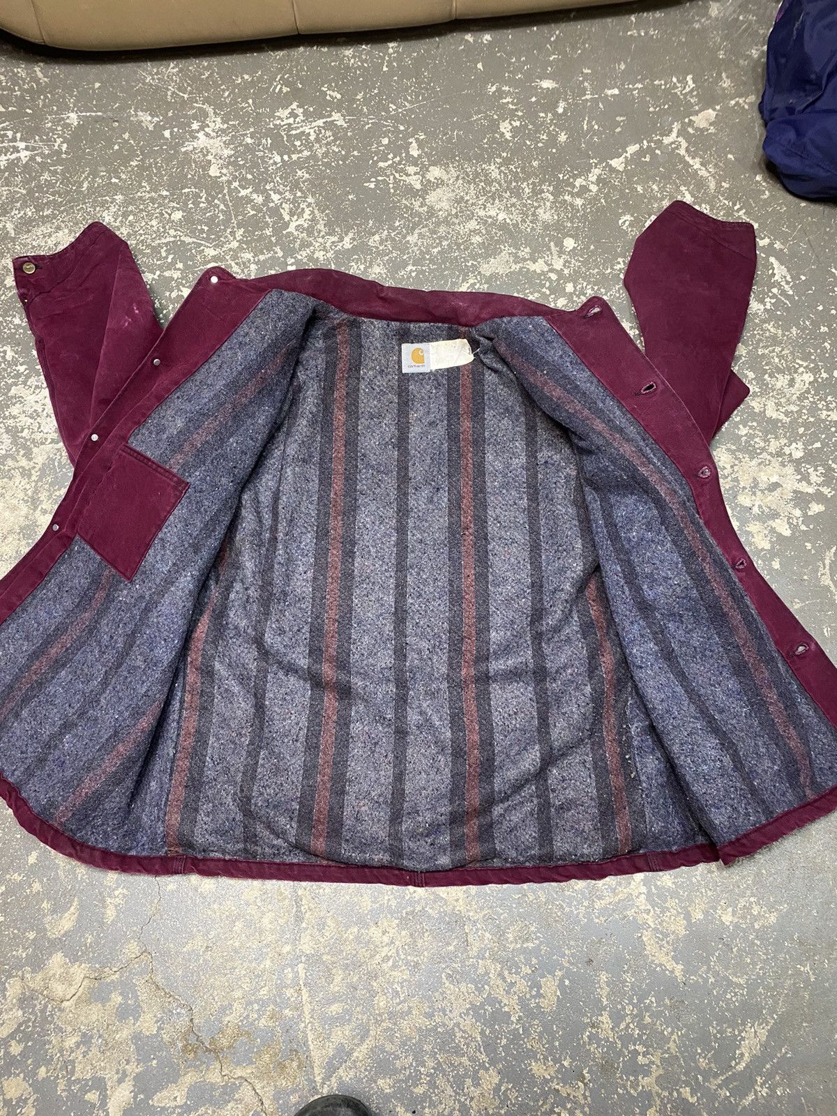 Carhartt × Vintage Vintage Carhartt Plum Purple Blanket Lined Chore Jacket 90s Size US XL / EU 56 / 4 - 5 Thumbnail
