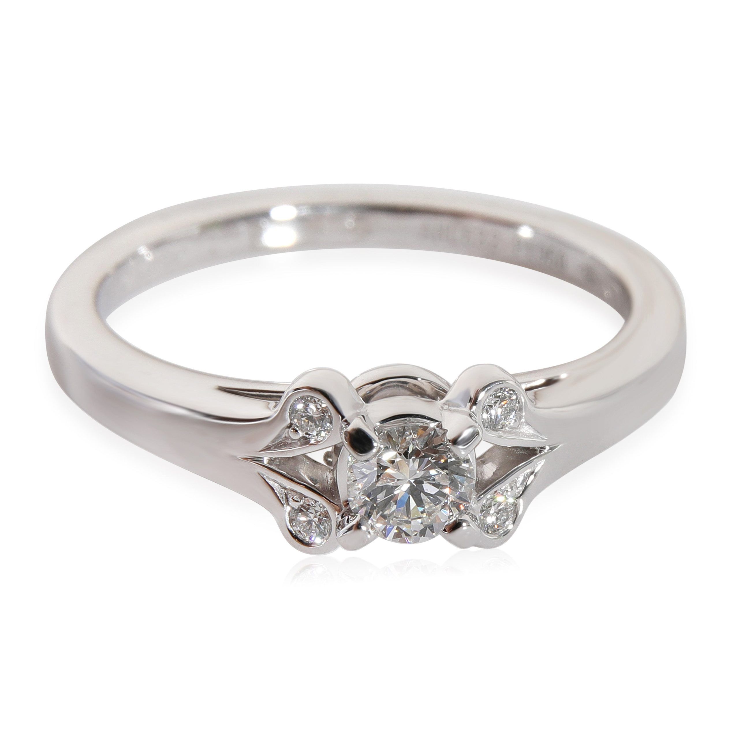 image of Cartier Ballerine Diamond Engagement Ring In Platinum F Vs2 0.22 Ctw in Silver, Women's