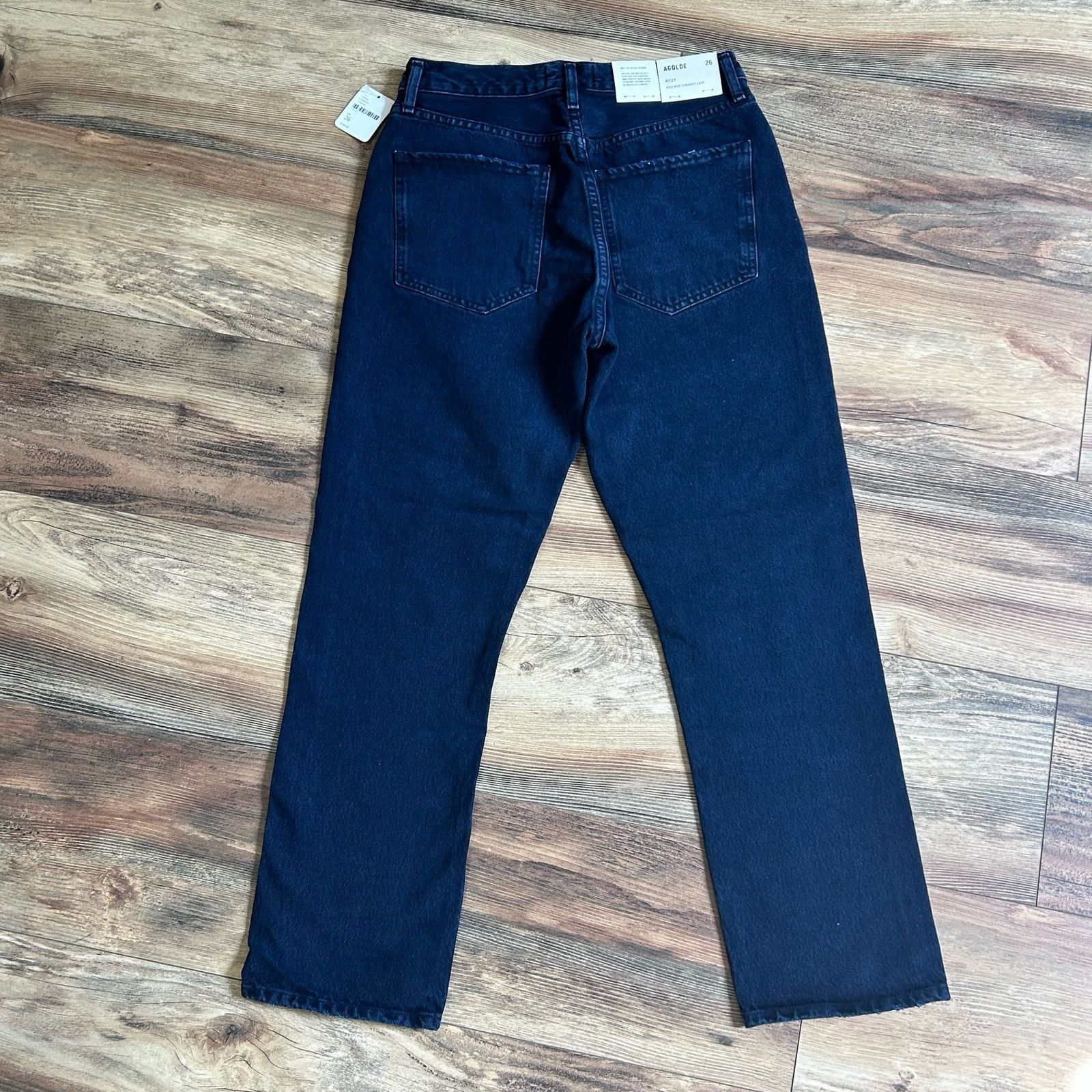 Agolde Agolde Jeans High Rise Straight Crop NWT Dark Distressed 26 Size 26" / US 2 / IT 38 - 9 Thumbnail